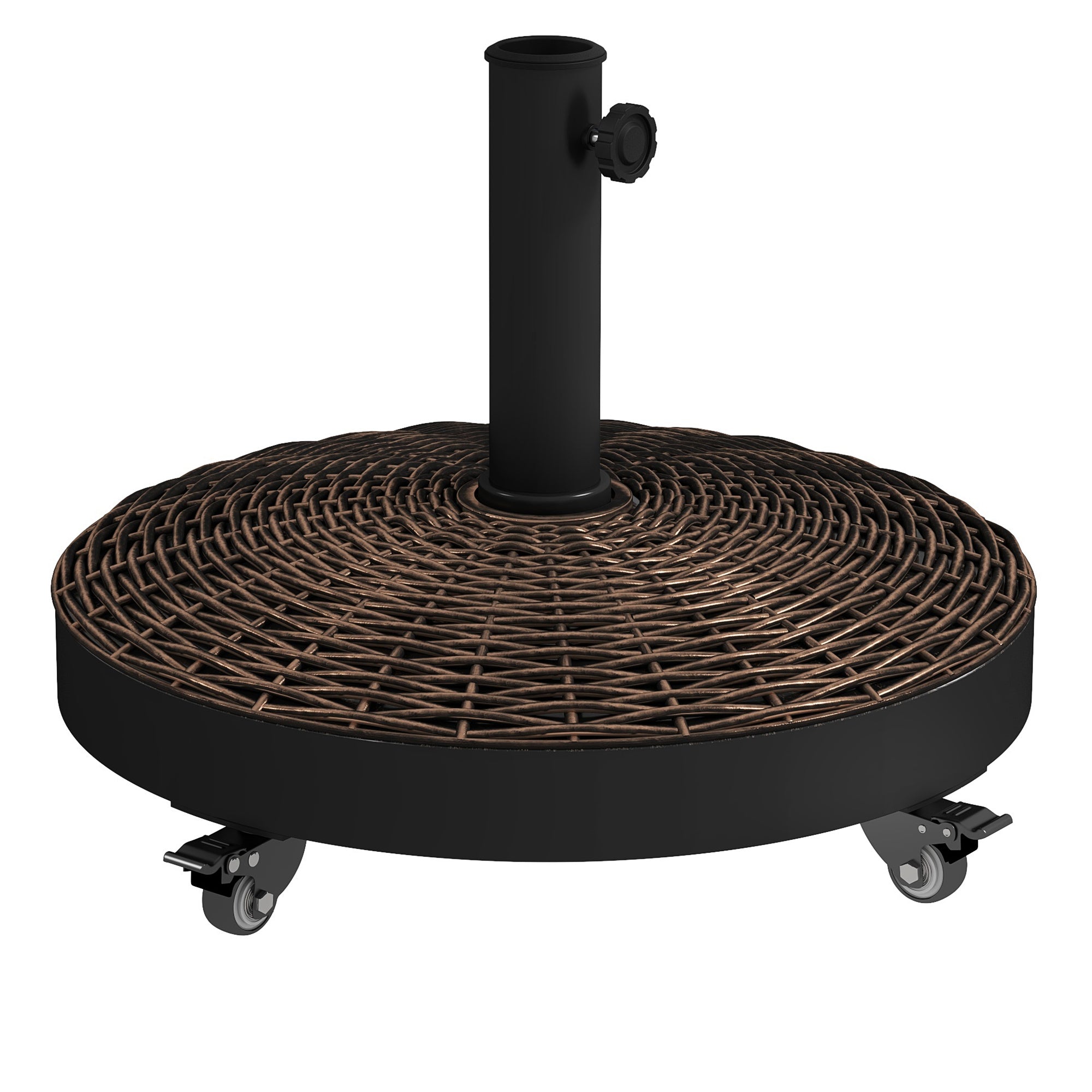 Umbrella Stand Base Resin Weights 50 lbs with 4 Wheels - Ø 52 x 41H cm - Bronze
