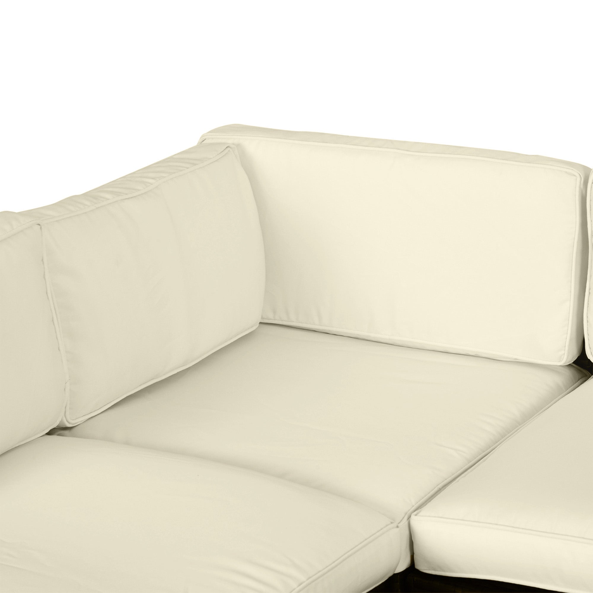 Set of 14 Replacement Covers Garden Lounge Cushions - 6 Seat Cushion Covers, 8 Back Cushion Covers - Zippered Water-Repellent Polyester Beige