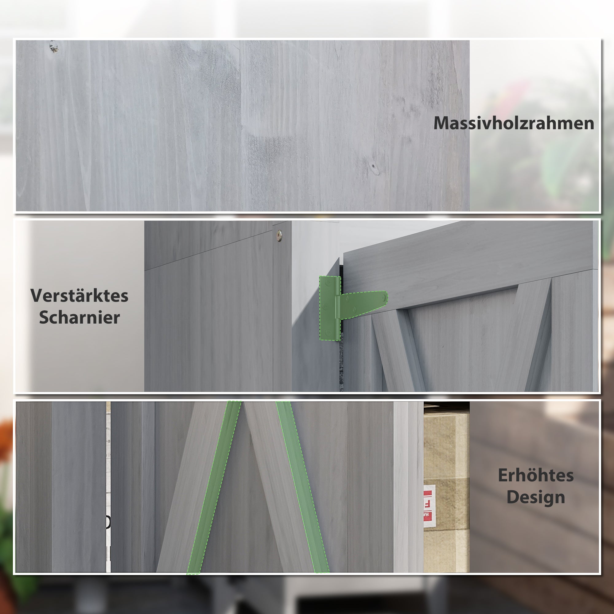 Garden Cabinet Wood, Weatherproof Tool Shed 60x60x160cm, Tool Shed with Door, Adjustable Shelves, Lockable Tool Cabinet, Garden Shed for Garden, Patio, Backyard, Light Grey