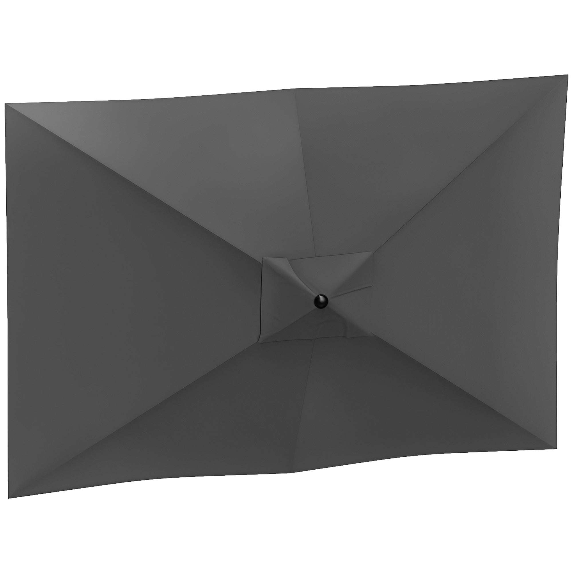 Replacement Cover for Rectangular Sun Umbrella 3x2 m with Ventilation Opening on Top, Umbrella Cover made of 180 g/m² Polyester, UV Protection 50+, Dark Gray