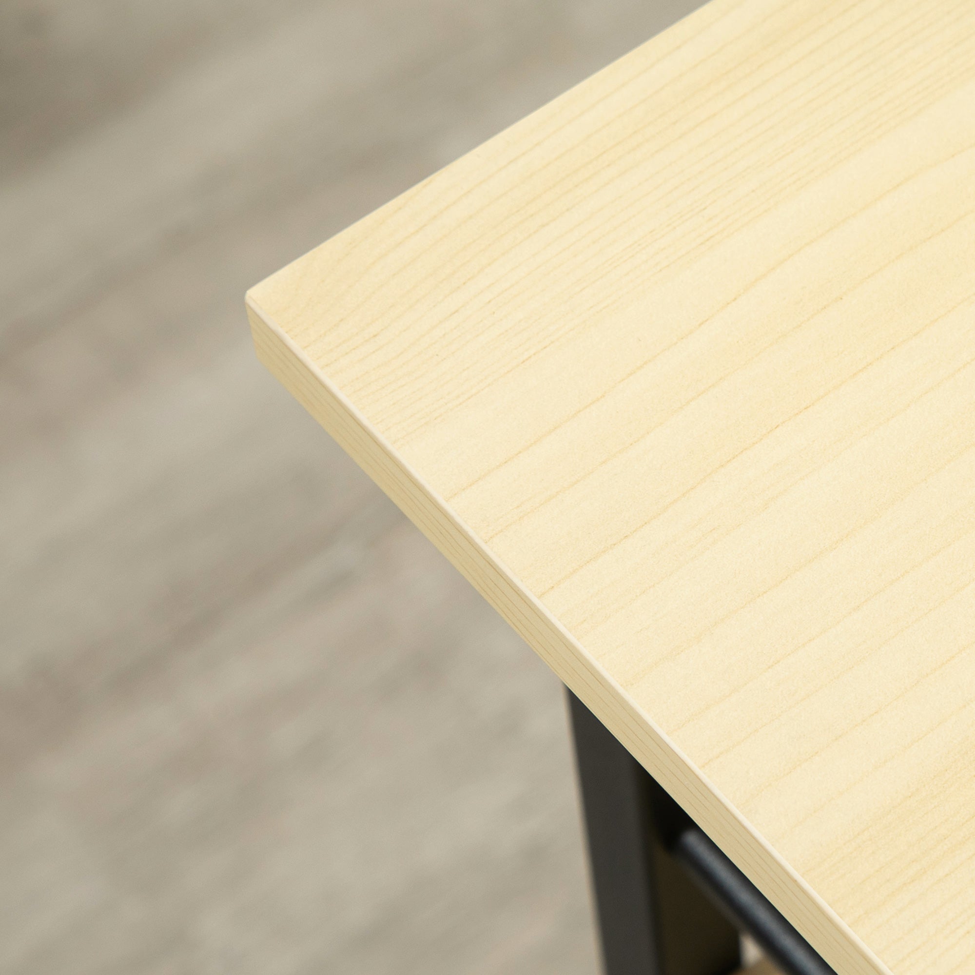 Side Table with Wheels C-Shaped End Table for Sofa Bed with 2 Shelves and Brakes for Bedroom Living Room Modern Style 60x34.5x64.5 cm Natural