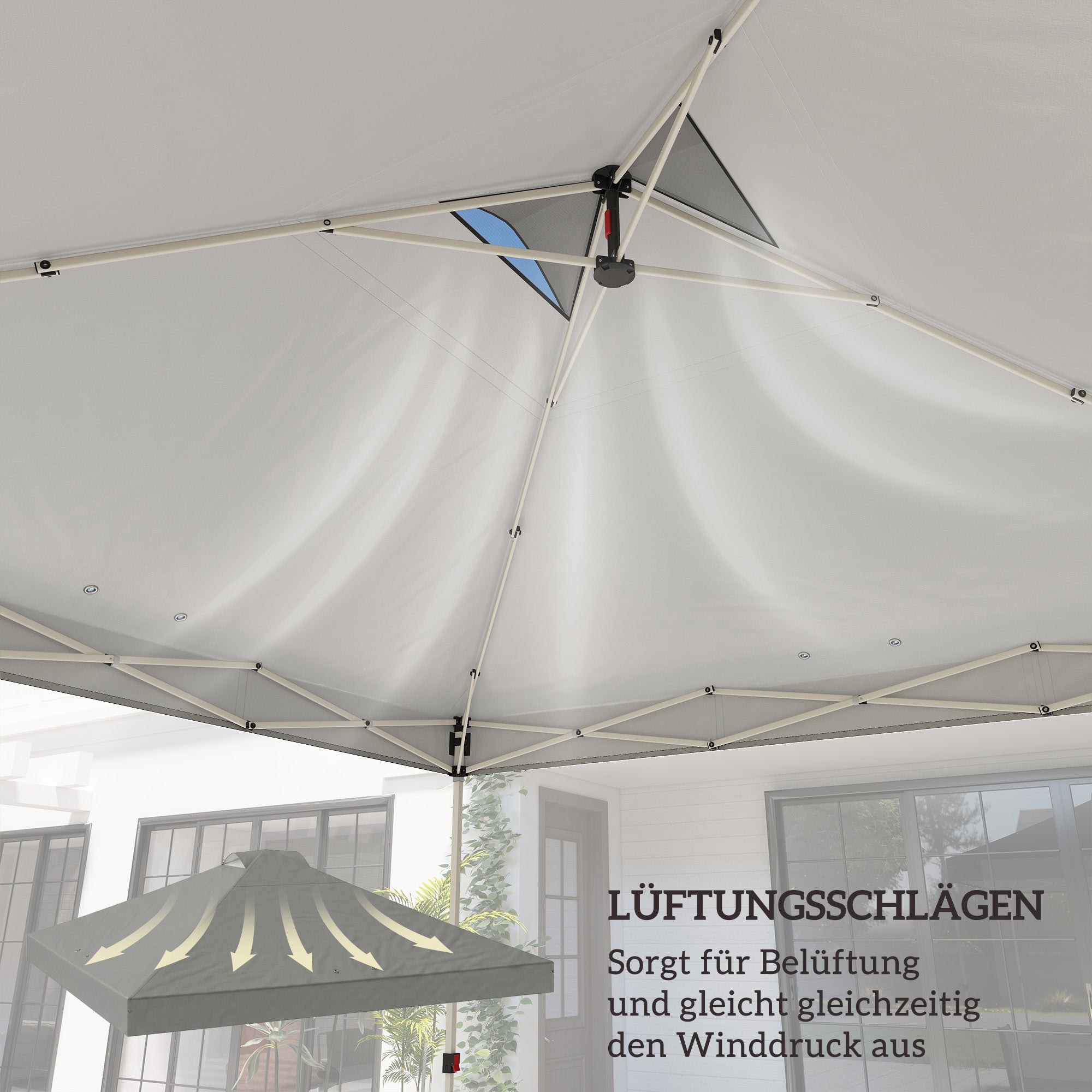 Replacement Canopy Top 10' x 10' (3 x 3 m) — UV50+ Waterproof, 8 Drain Holes — Light Gray