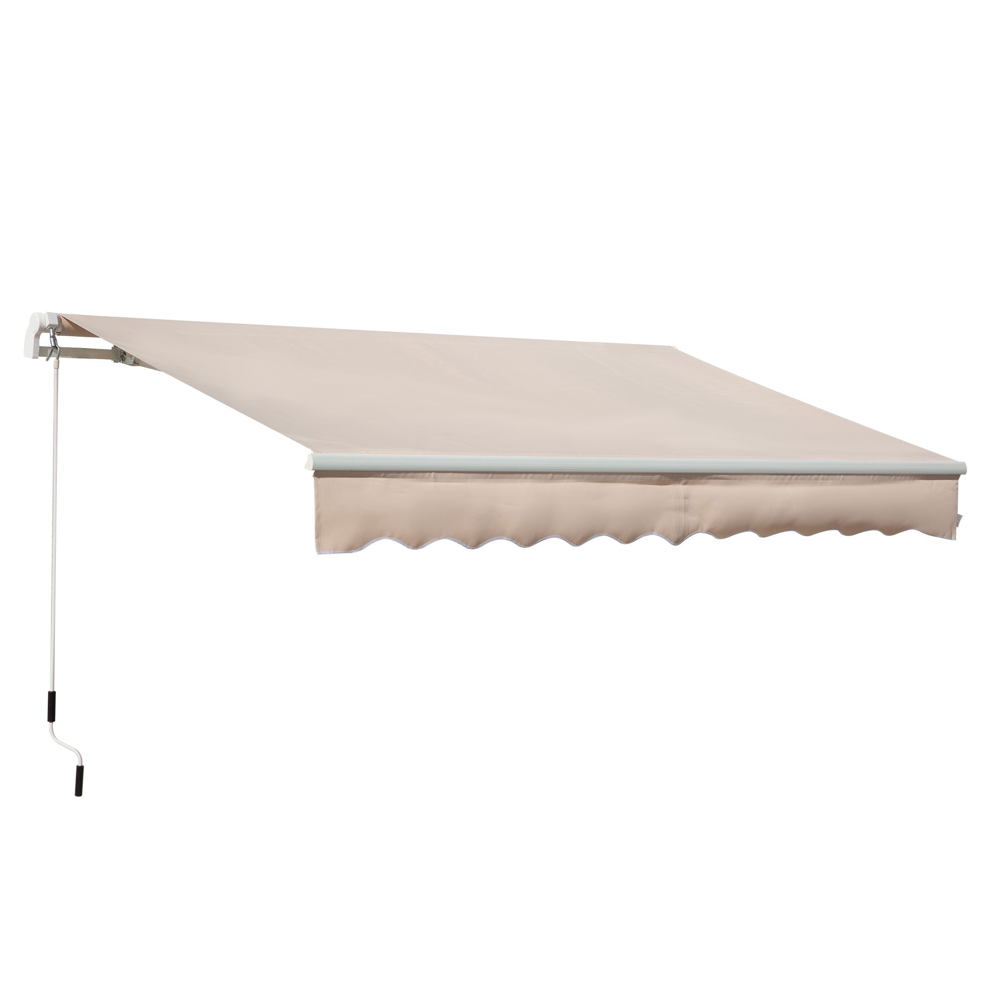 Manual Retractable Awning 295x200 cm Awning for Balcony with Metal Crank Waterproof and Anti-UV Exterior Roller Awning for Garden Terrace Windows Beige