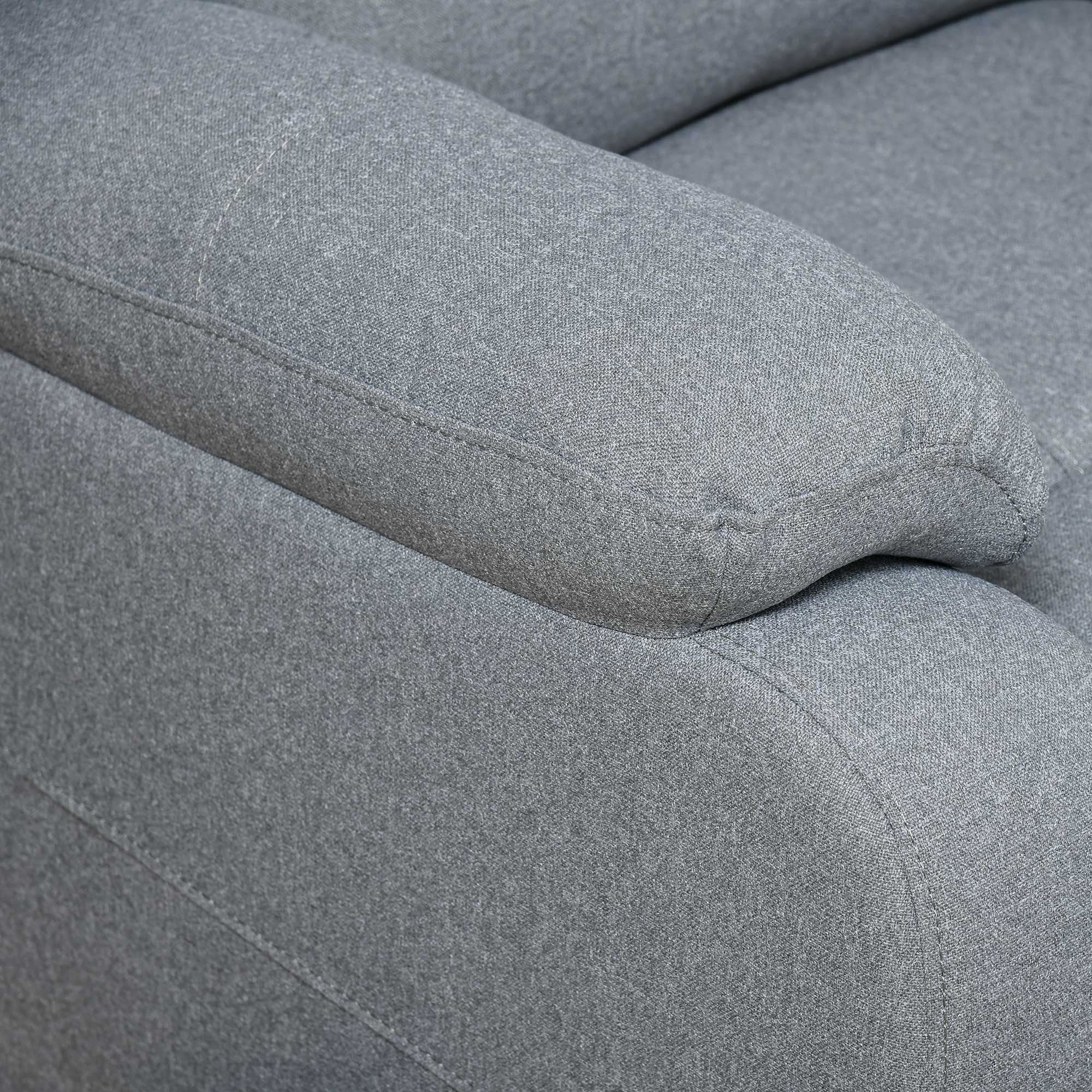 Manual Recliner TV Armchair with Reclining Function, Linen Look, TV Armchair with Side Handle, Footrest, up to 150 kg Load Capacity, for Living Room, Light Grey