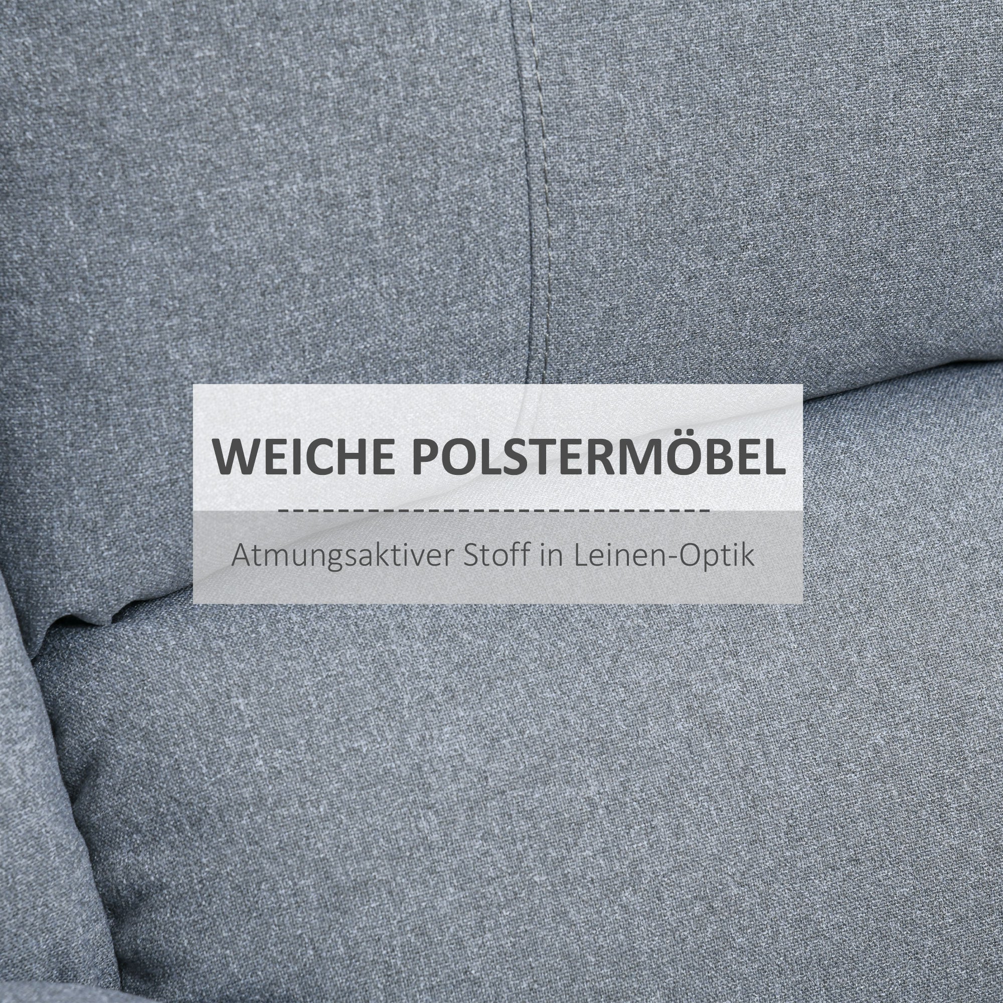 Manual Recliner TV Armchair with Reclining Function, Linen Look, TV Armchair with Side Handle, Footrest, up to 150 kg Load Capacity, for Living Room, Light Grey