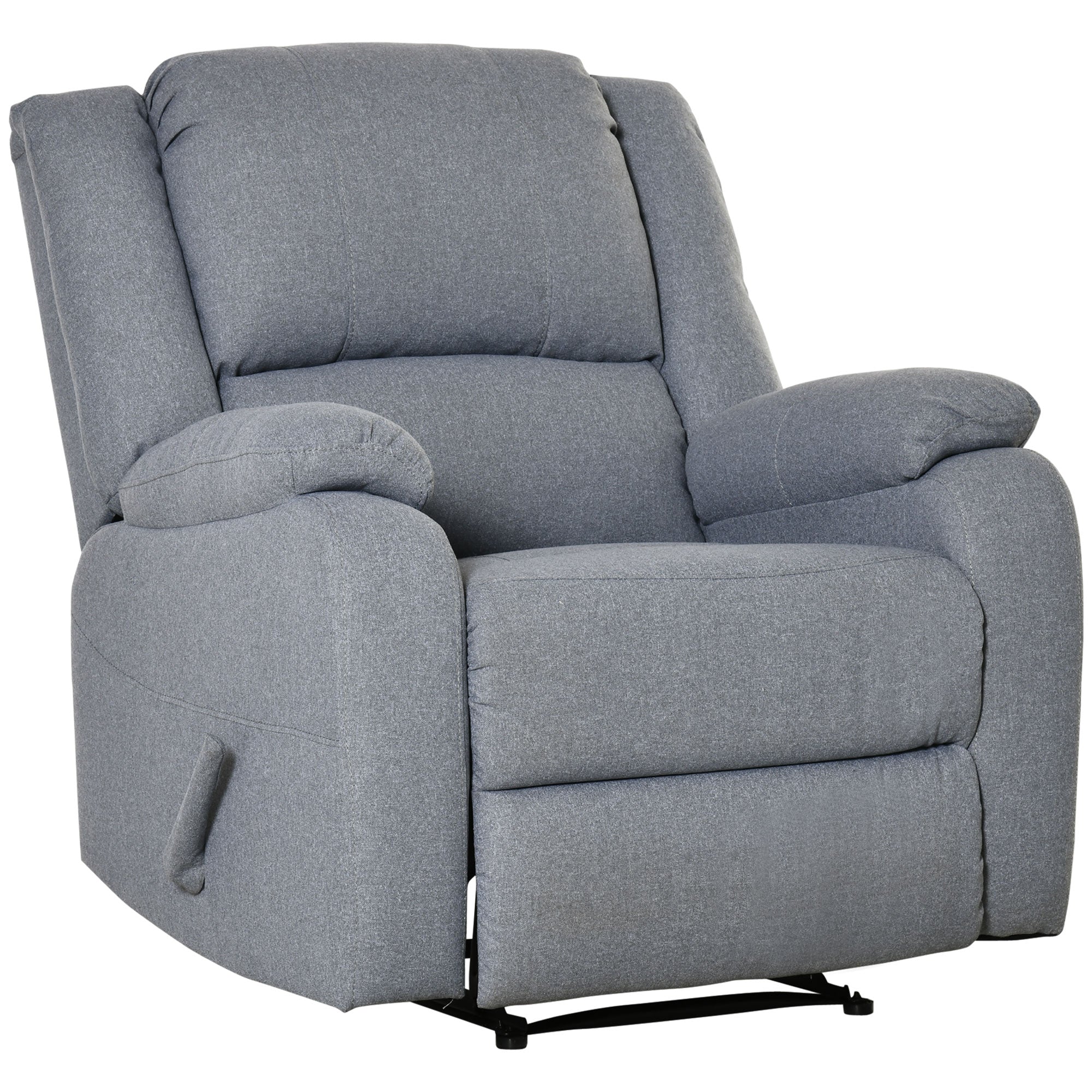 Manual Recliner TV Armchair with Reclining Function, Linen Look, TV Armchair with Side Handle, Footrest, up to 150 kg Load Capacity, for Living Room, Light Grey