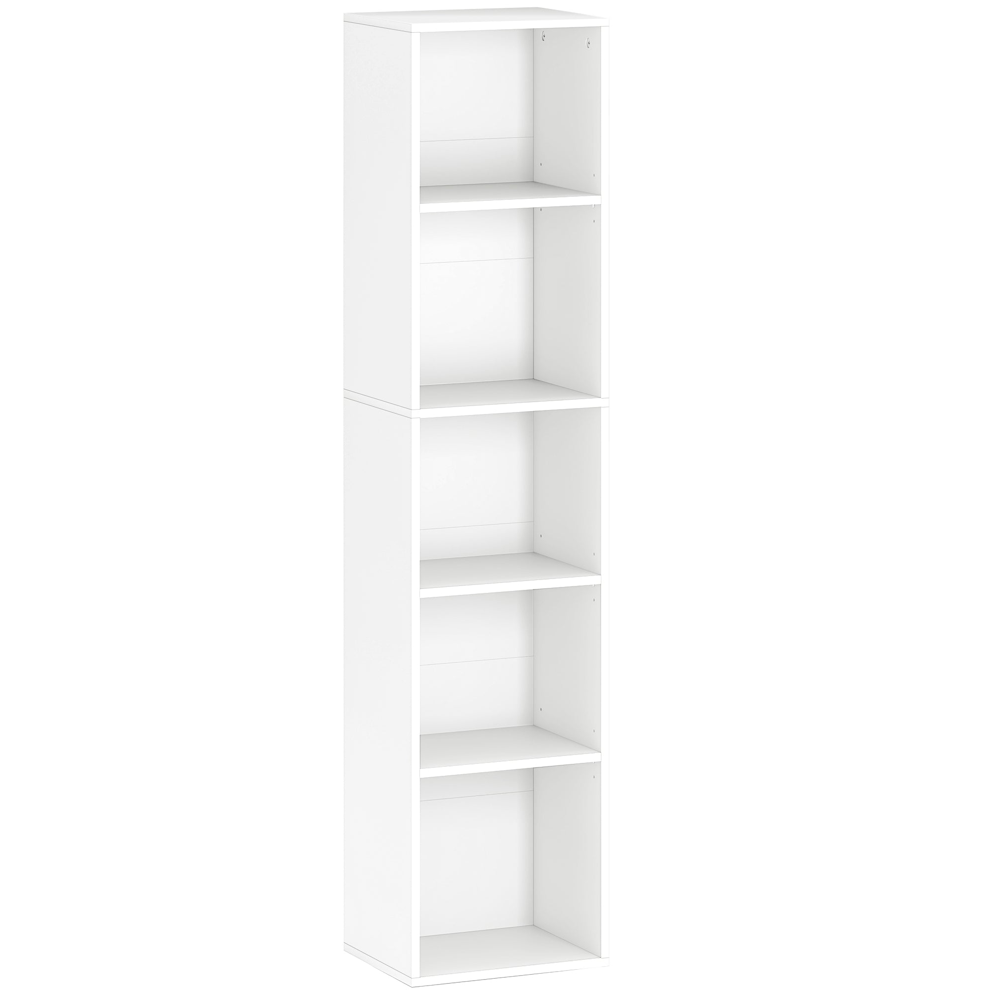 Bookcase, Shelving Unit with 5 Levels, Storage Rack with Adjustable Shelves for Living Room, Bedroom, White