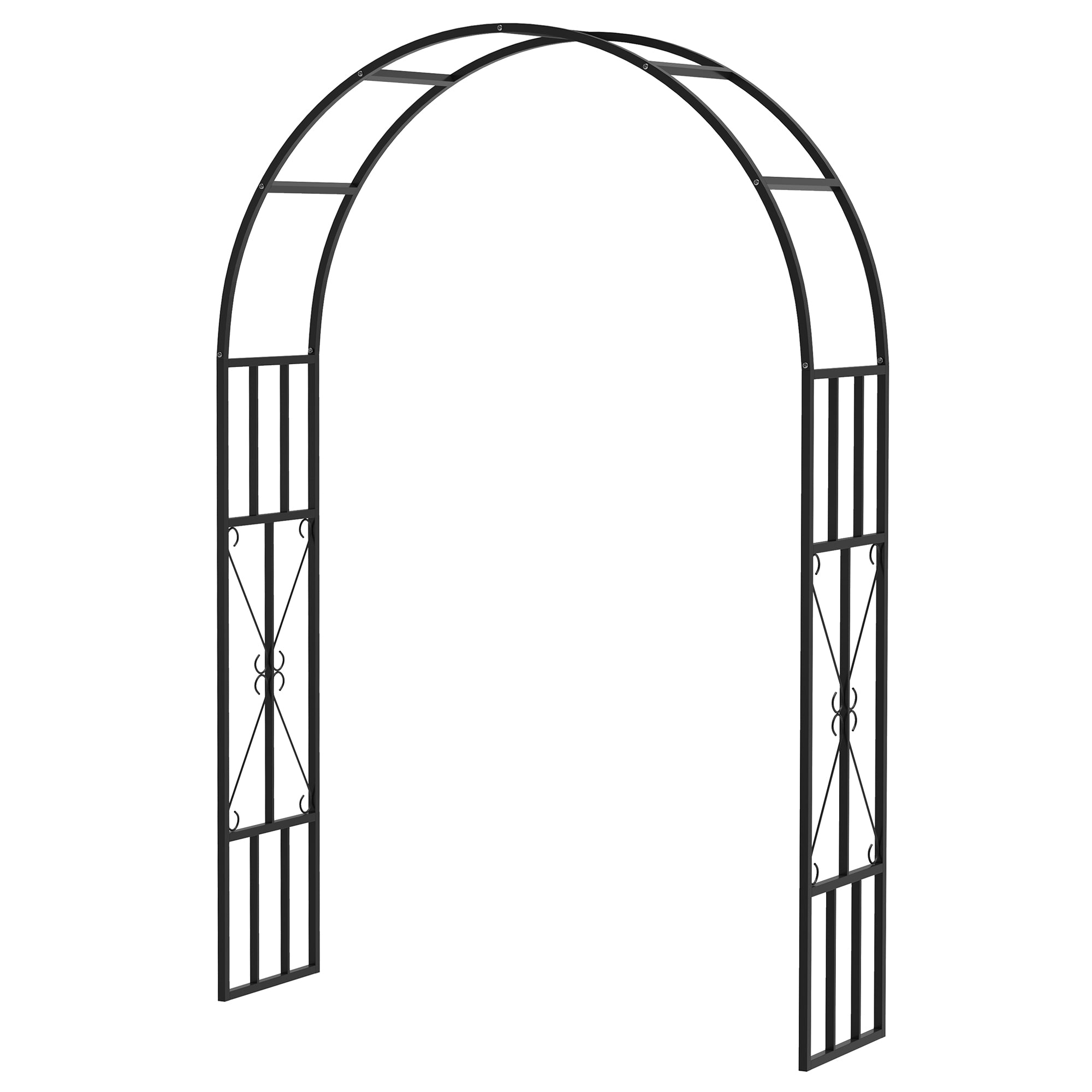 Steel Garden Arch, Rose Garden Arch for Climbing Plants, Roses, Wisteria, for Ceremony Decoration, 150 x 40 x 223 cm, black