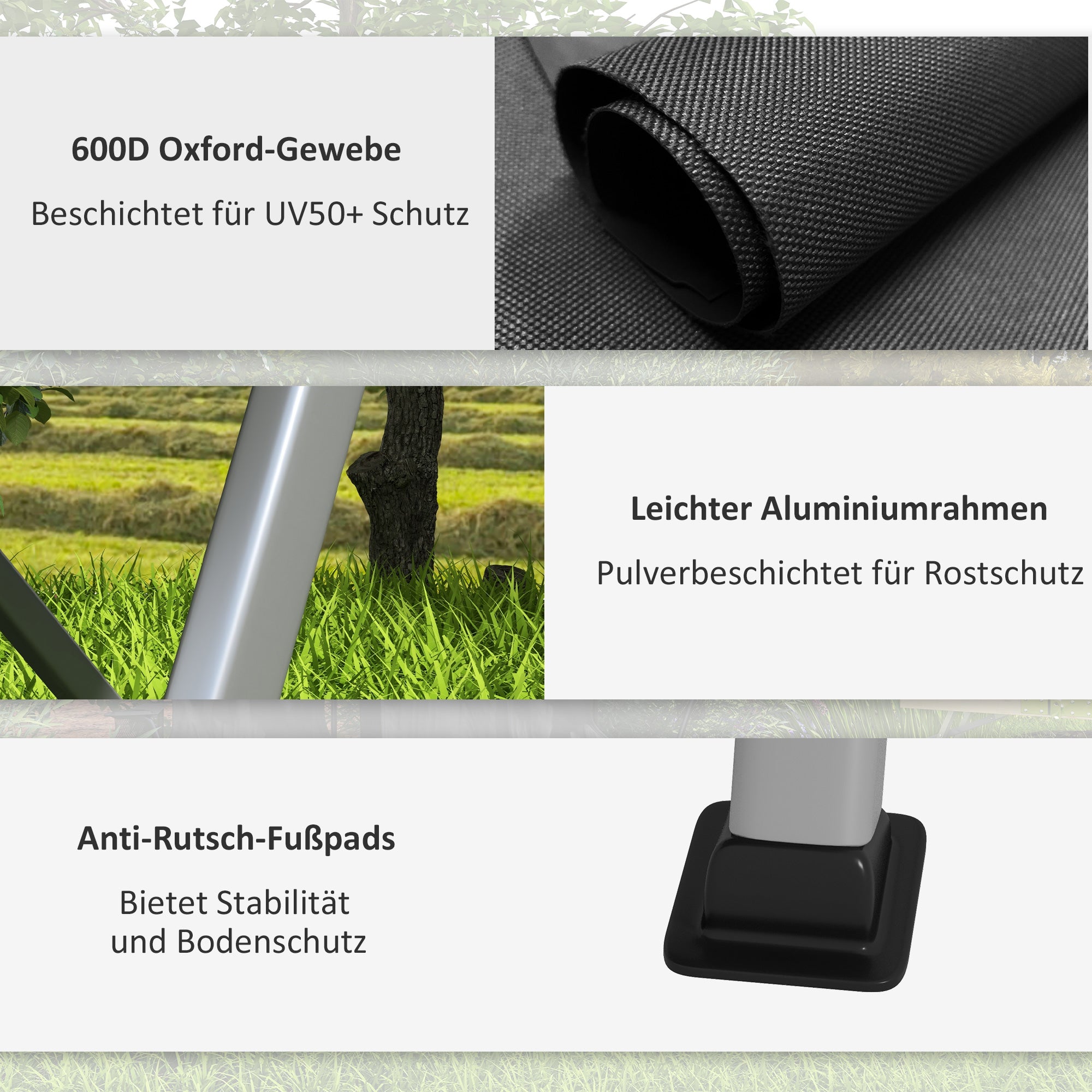 Folding Camping Chair with 4-Position Adjustable Backrest, Headrest, Folding Chair with Carrying Bag for Pool, Beach, Oxford, Black