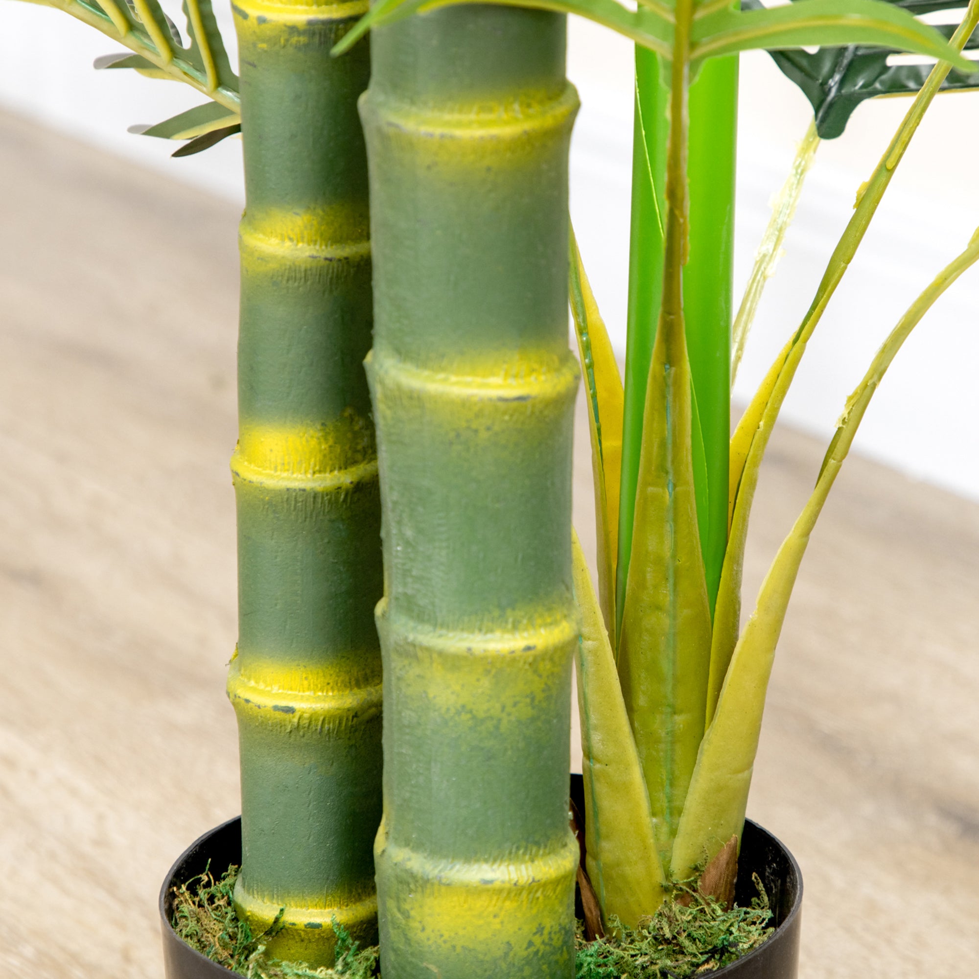 Artificial Plant, Artificial Palm Tree, Artificial Plant with Cement Filling, Fake Palm Tree in Pot, Indoor Plant for Home Decor, 150 cm, Green