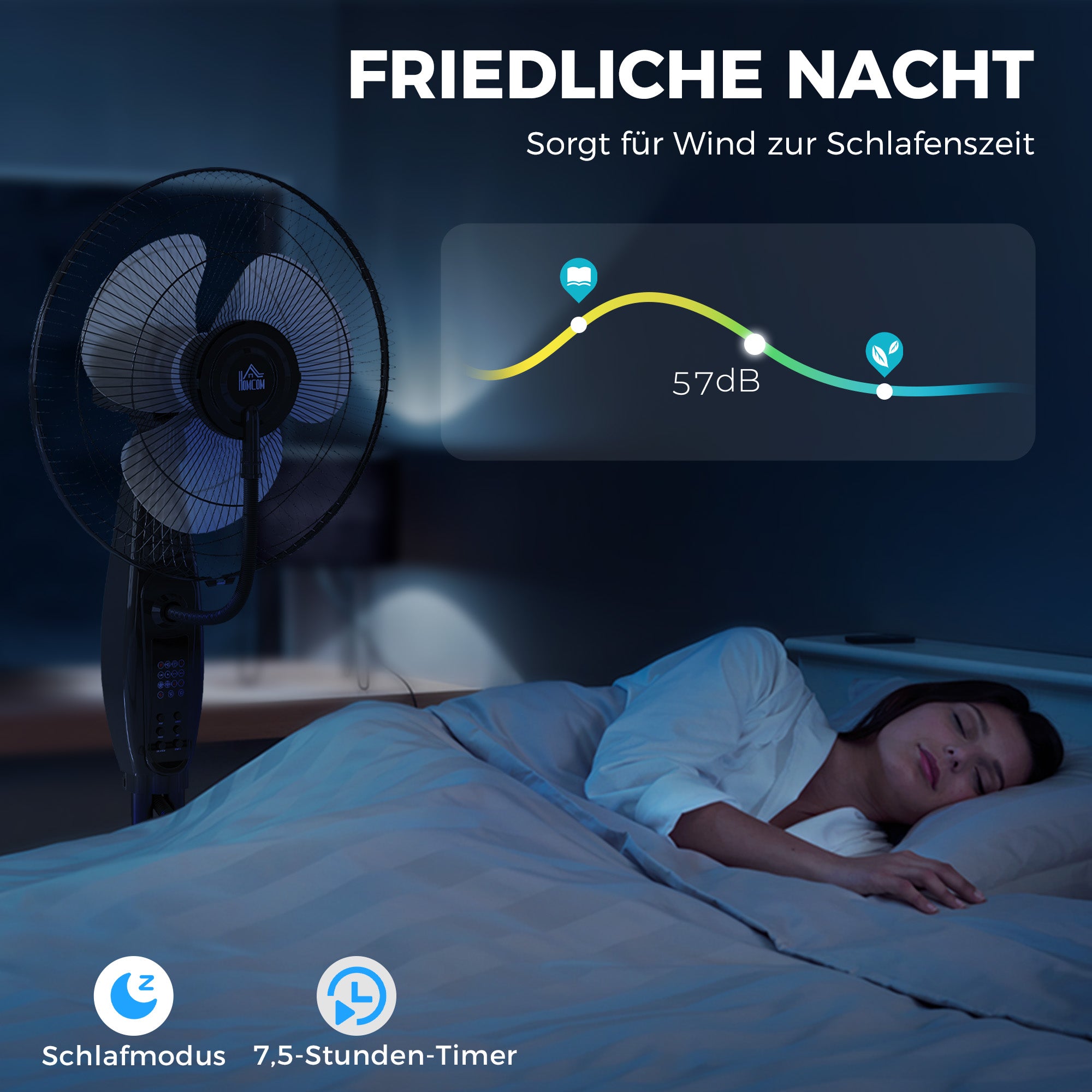 Water Cooling Fan, Stand Fan with Misting Spray, Remote Control, Timer Function, 3.2L Water Tank, 3 Modes, 75W, Oscillating Water Fan with Rollers, 120cm