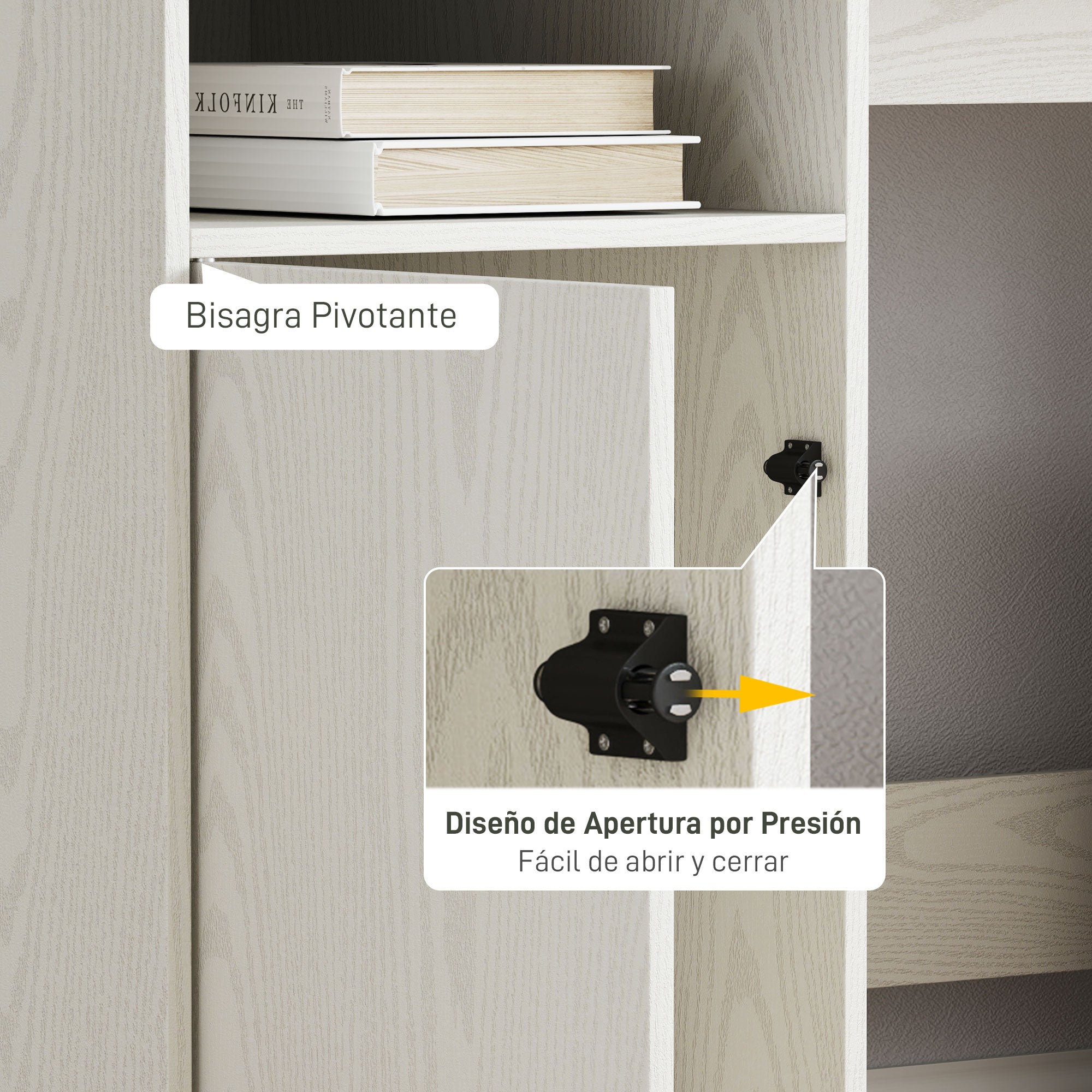 Modern Desk with Shelf Desk with Open Compartment Door and Monitor Stand Desk for Study Bedroom Home Office 108x50x94 cm Cream