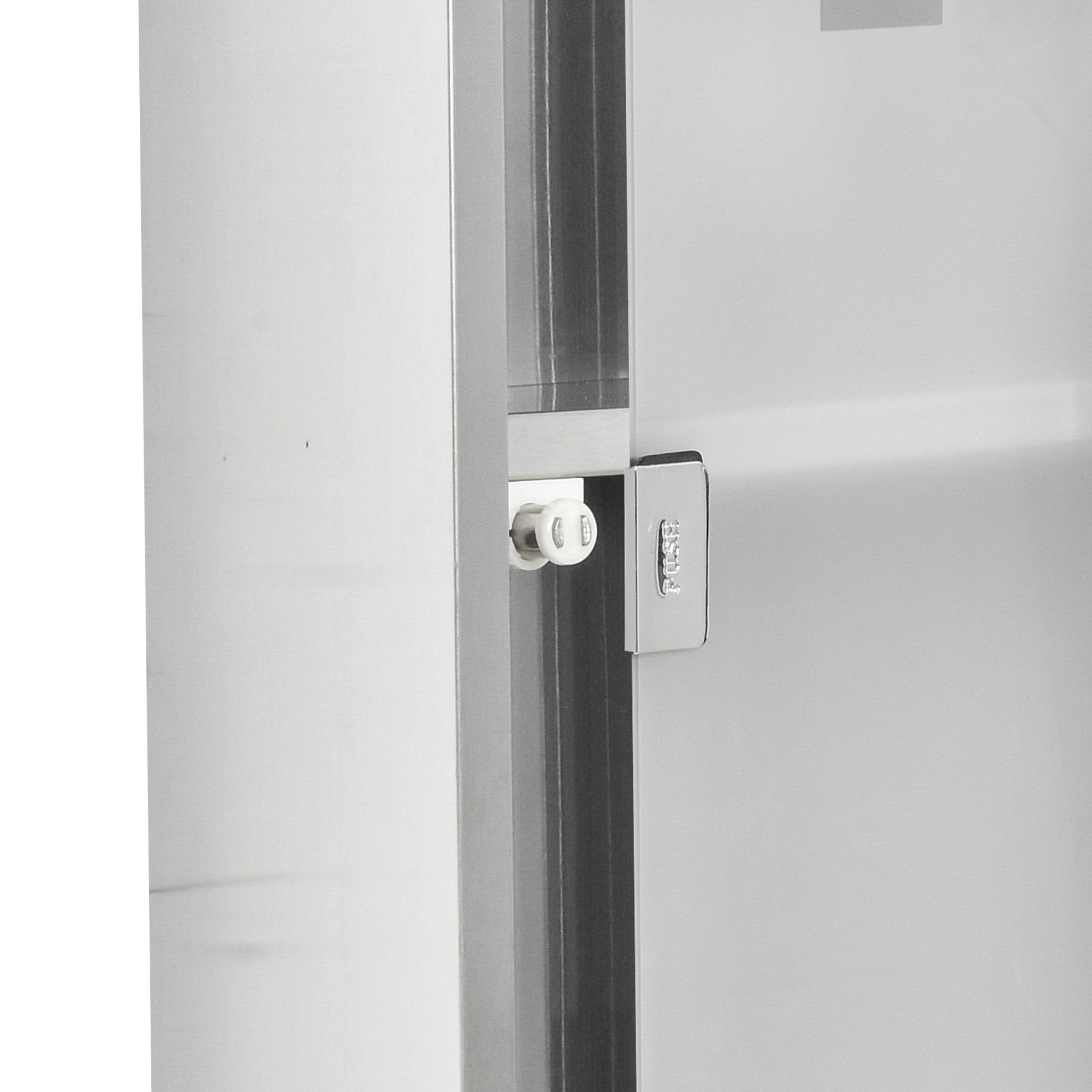 Stainless Steel Medicine Cabinet with Tempered Glass Door, Lockable Medicine Cabinet with 3 Racks, First Aid Cabinet, 20 x 12 x 58 cm, Silver