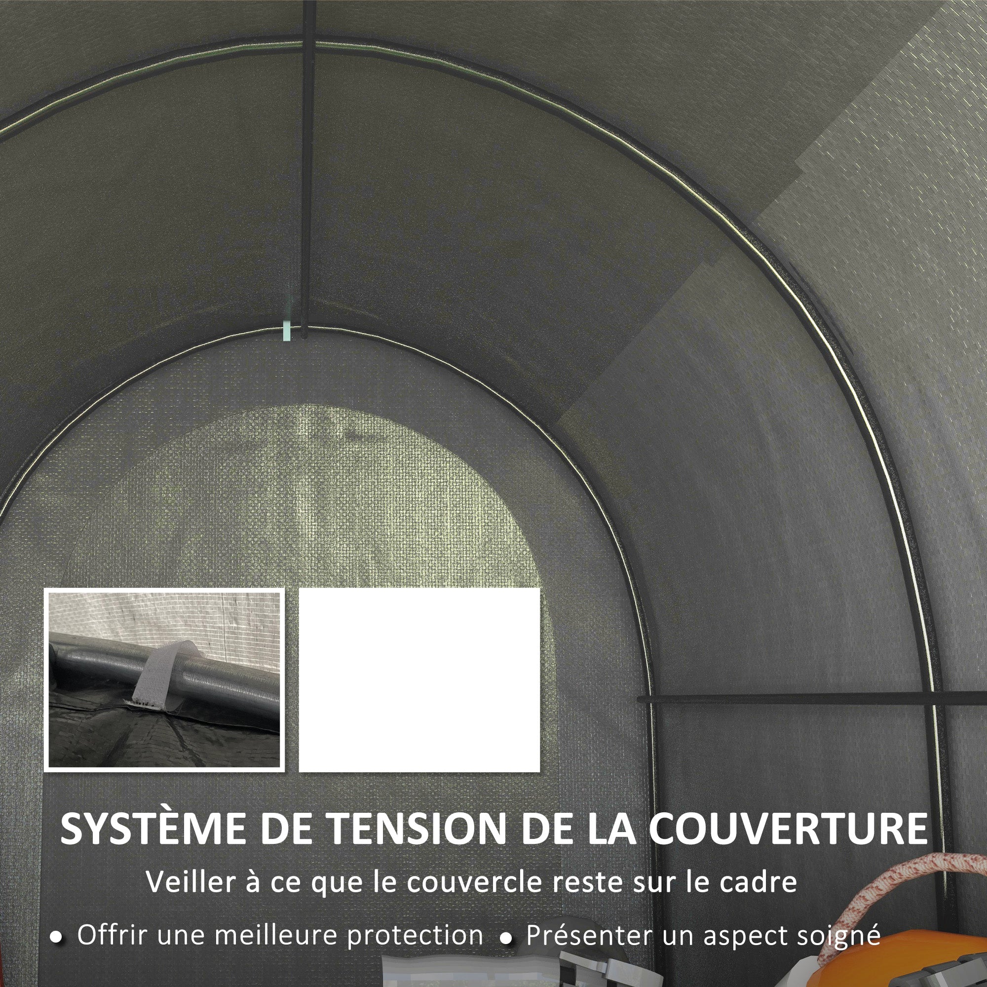 Outdoor Garden Storage Tent Bike Shed Garage for Bike PE Tarpaulin Metal Frame 2.4 x 1.6 x 1.9m Gray