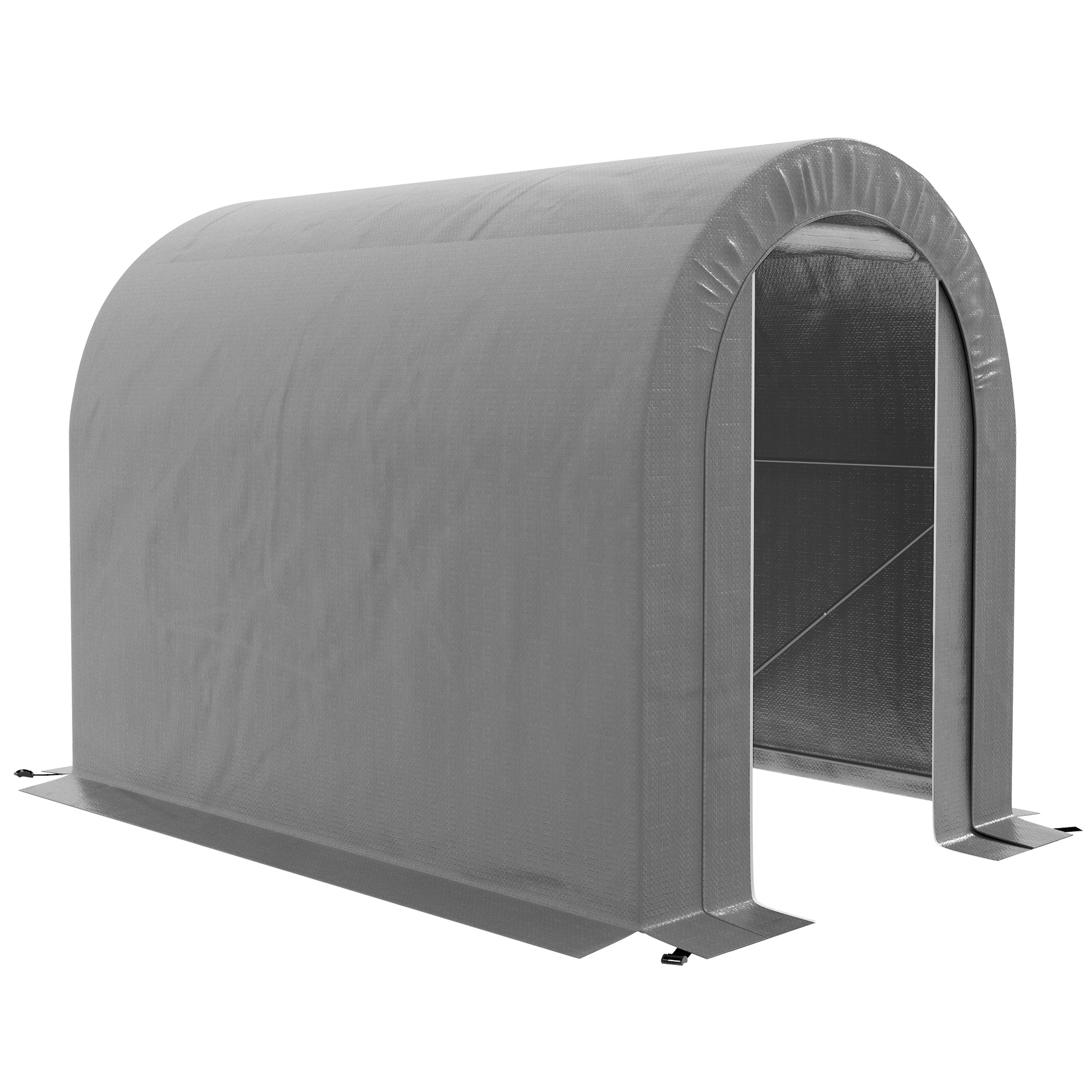 Outdoor Garden Storage Tent Bike Shed Garage for Bike PE Tarpaulin Metal Frame 2.4 x 1.6 x 1.9m Gray