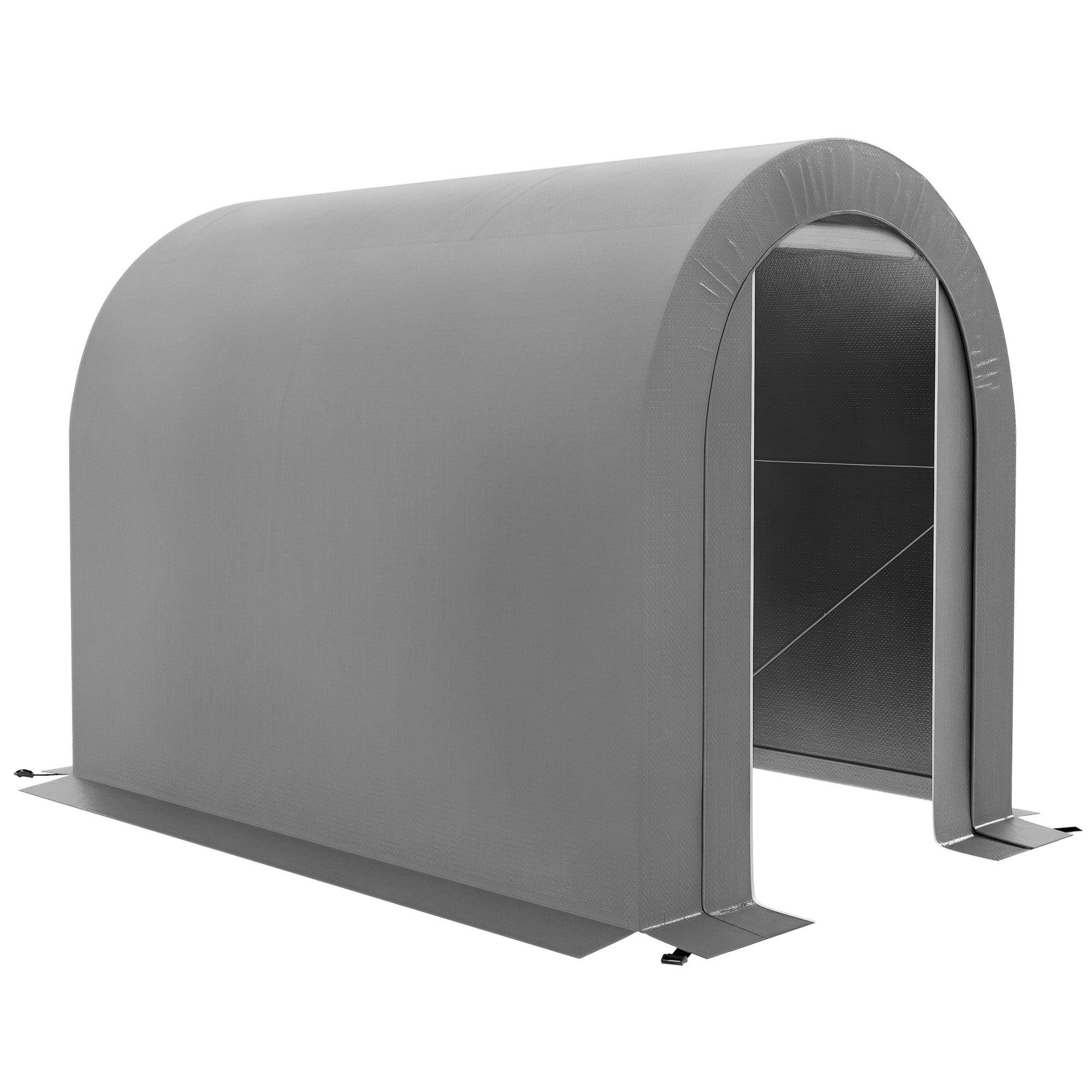 Outdoor Garden Storage Tent Bike Shed Garage for Bike PE Tarpaulin Metal Frame 2.4 x 1.6 x 1.9m Gray