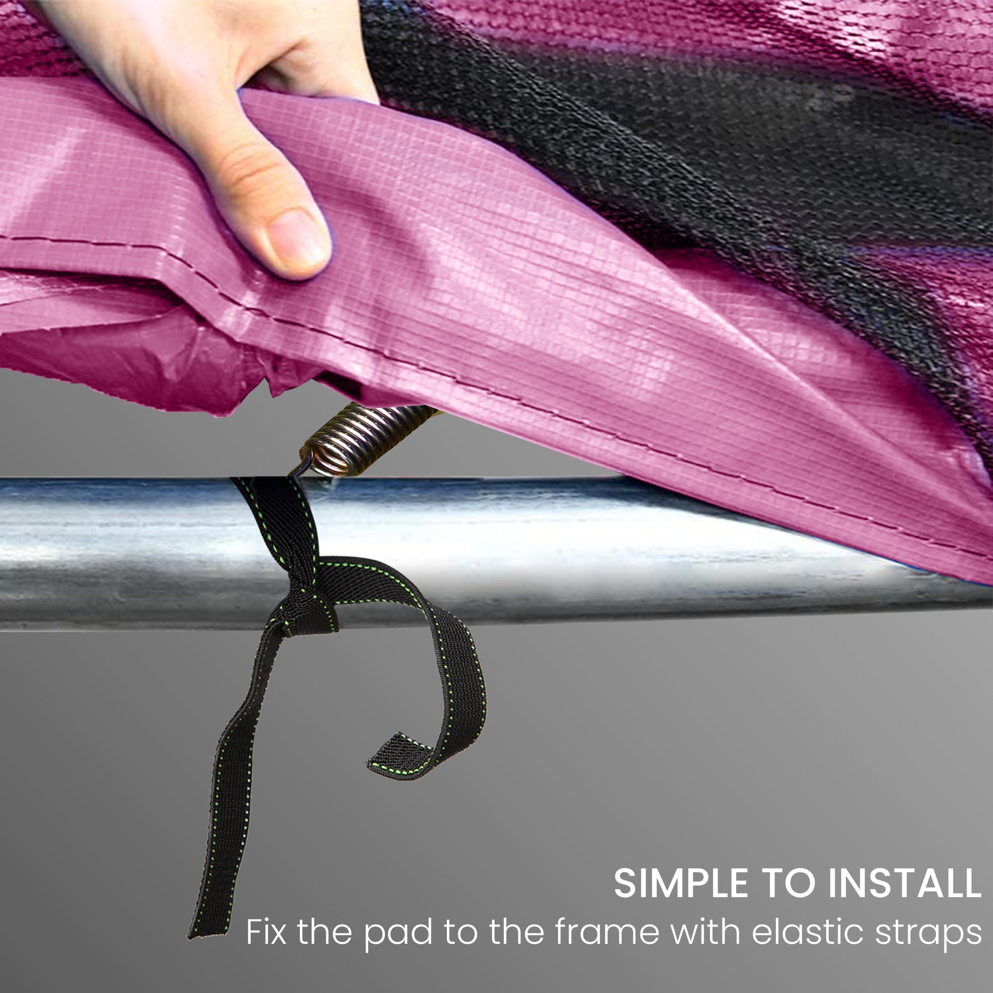 SPORTNOW Perimeter Pad for 244 cm (96 in) Trampoline, Tear-Resistant, UV-Resistant, Waterproof Spring Cover - Edge Protection Replacement for Garden Trampolines, Pink