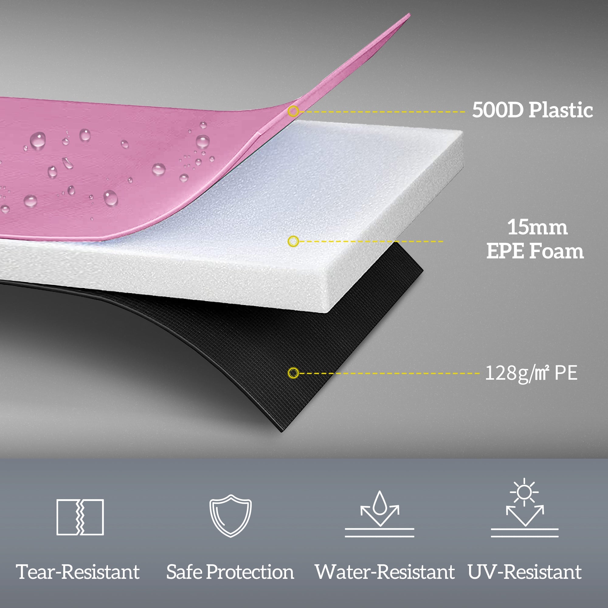 SPORTNOW Perimeter Pad for 244 cm (96 in) Trampoline, Tear-Resistant, UV-Resistant, Waterproof Spring Cover - Edge Protection Replacement for Garden Trampolines, Pink