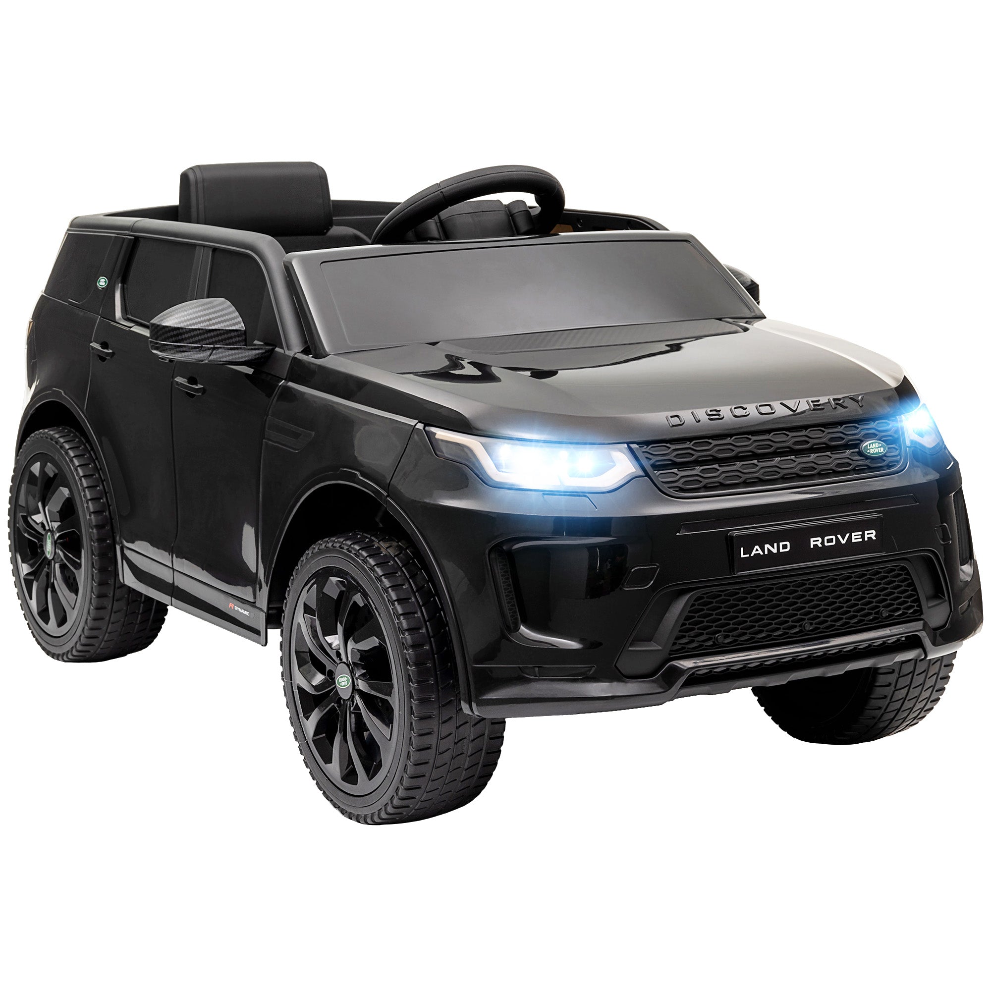 Kids Electric Car 12V Land Rover Discovery Sport Kids Car with 2.4G Remote Control, Music, Horn, Electric Vehicle with LED Lights, USB/MP3 Connection, 3-5 km/h, for Kids 3-6 Years, Black