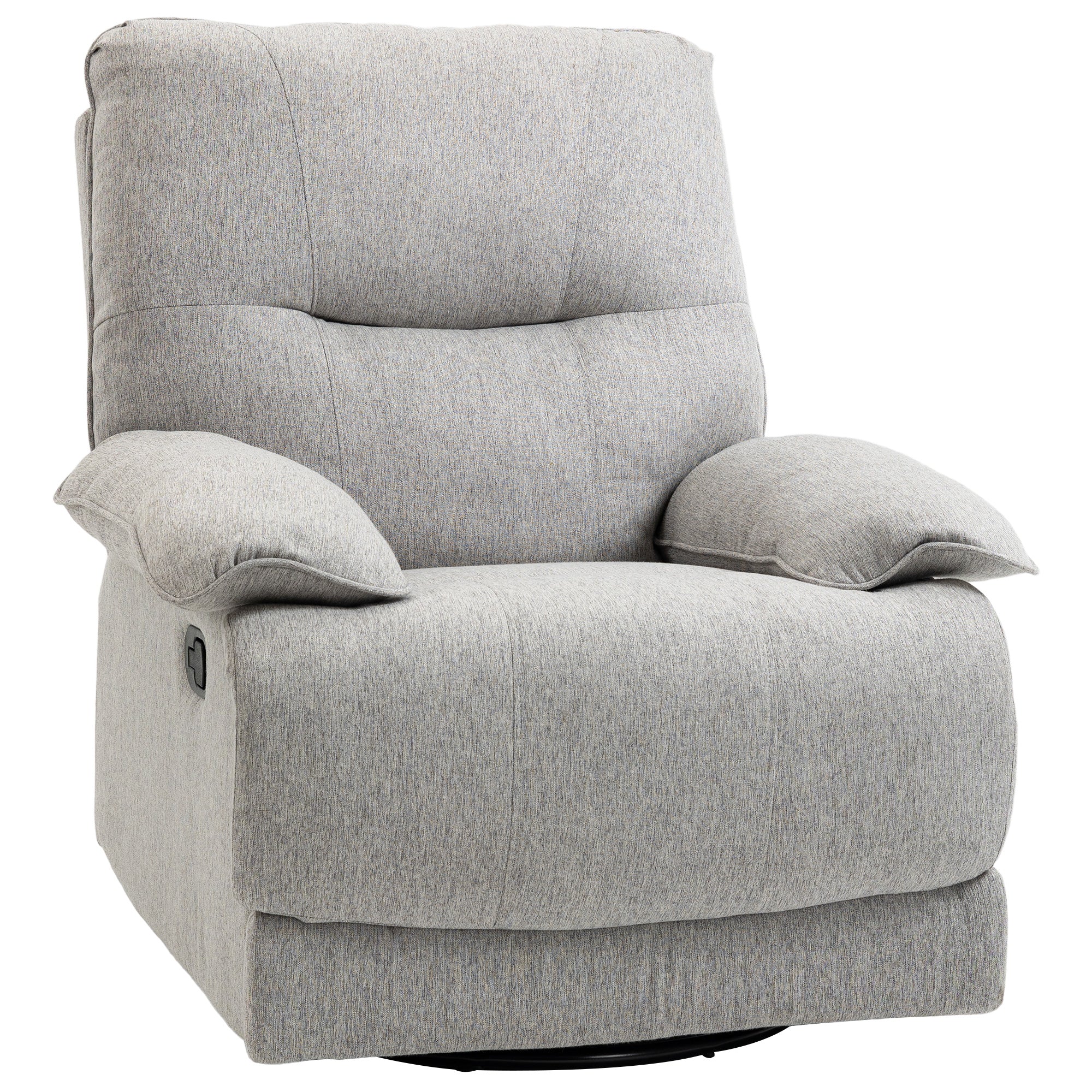 Reclining TV Armchair with Function, Linen-Look, Swivel TV Armchair with Pocket Spring System, Footrest, for Living Room, Bedroom, Up to 160 kg Load Capacity, Light Gray
