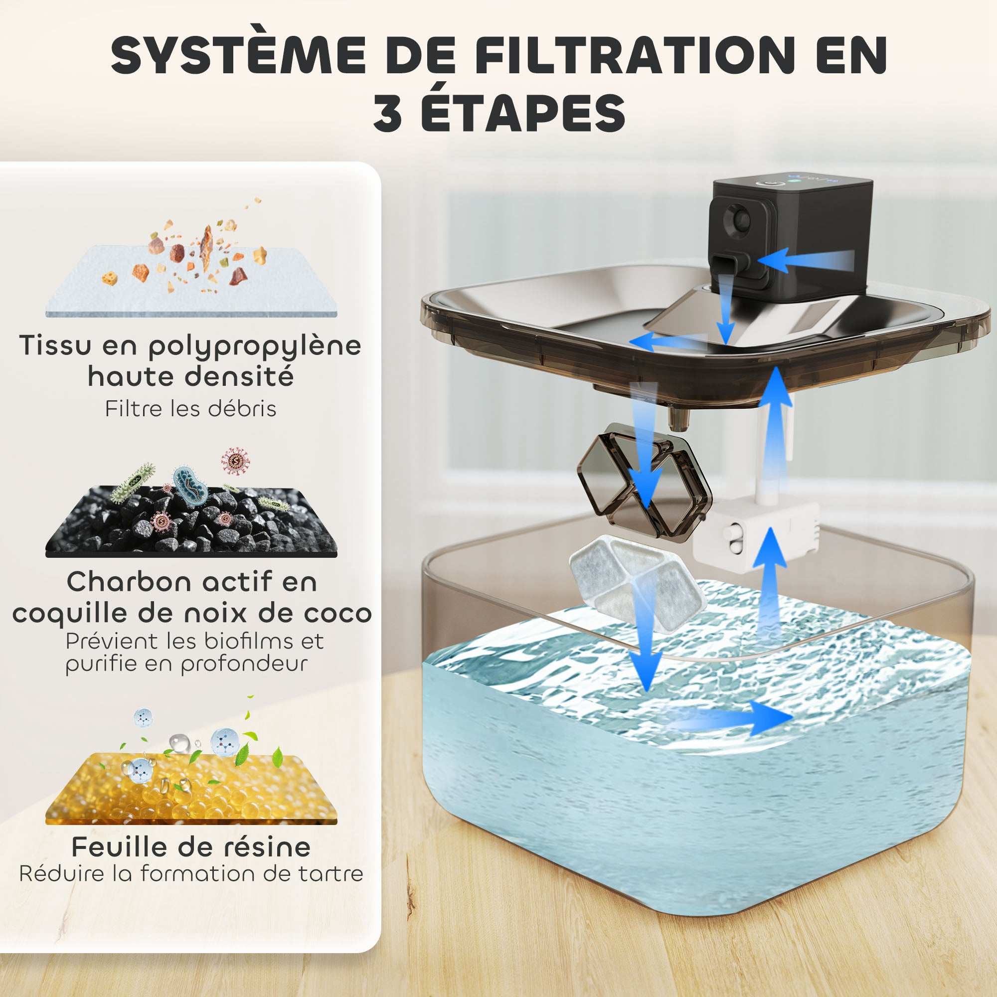 Automatic Stainless Steel 4.2L Wireless Cat Water Fountain, with LED Indicator, Ultra-Quiet Pump, 4,000 mAh Battery, USB Charger, Silver