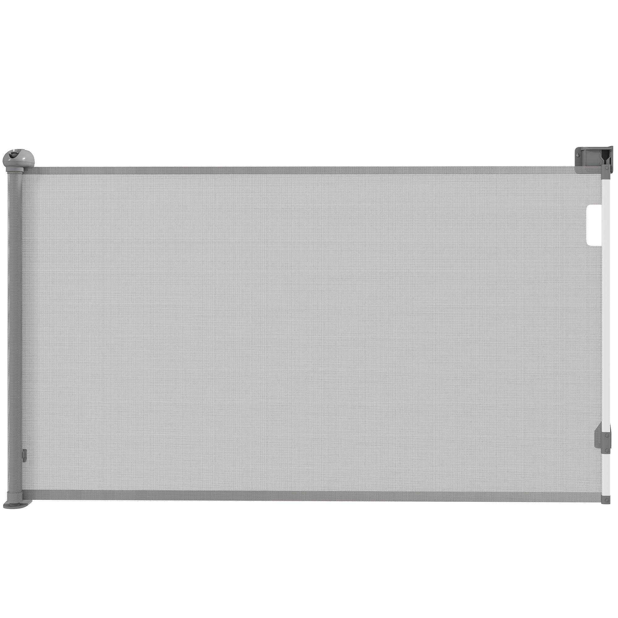 Retractable Dog Safety Gate, 0-149 cm width, extendable protective net, stair and door gate for dogs with automatic locking, gray