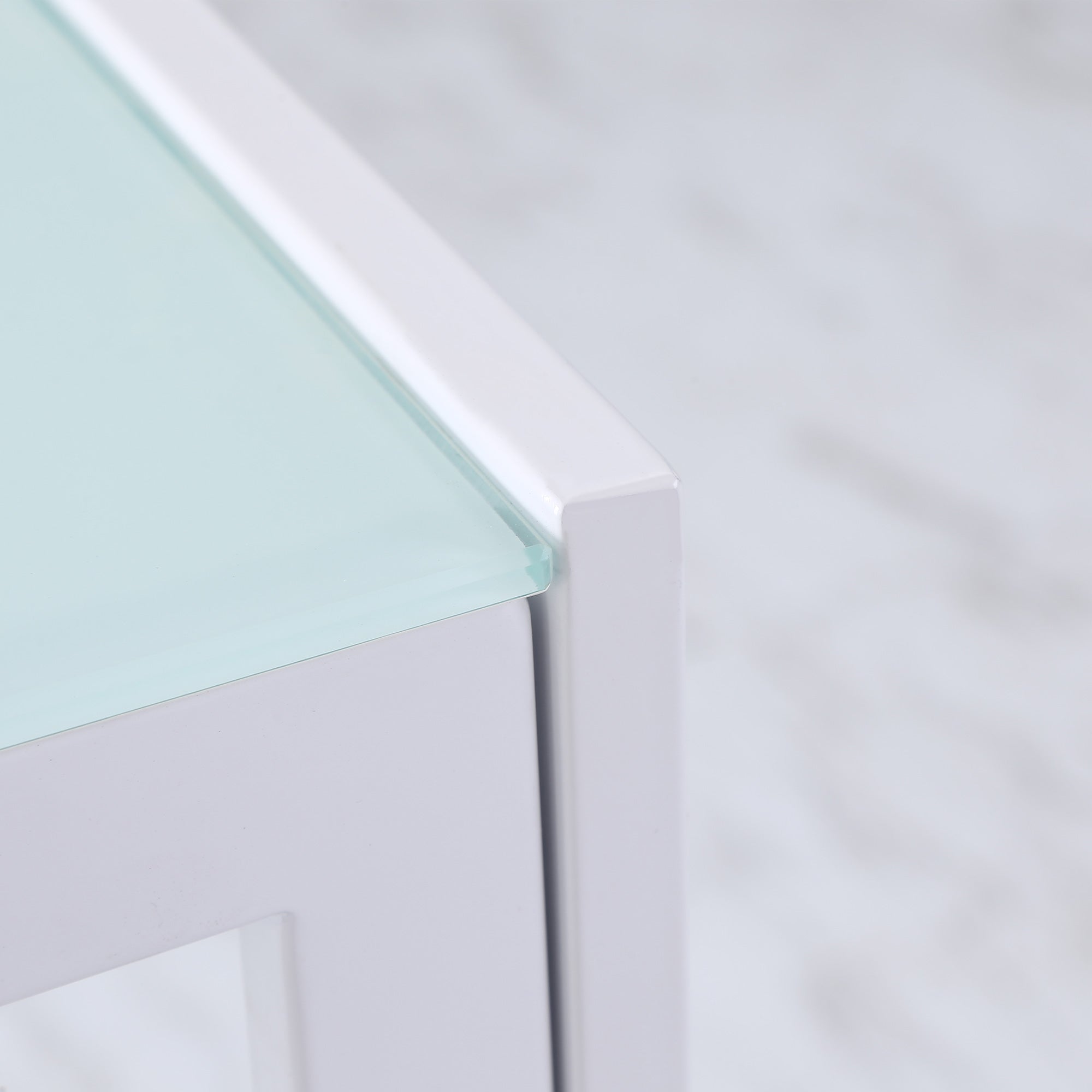 Glass Dining Table Rectangular Table for 4-6 People with Metal Legs Multifunctional for Kitchen Living Room 120x60x75 cm White