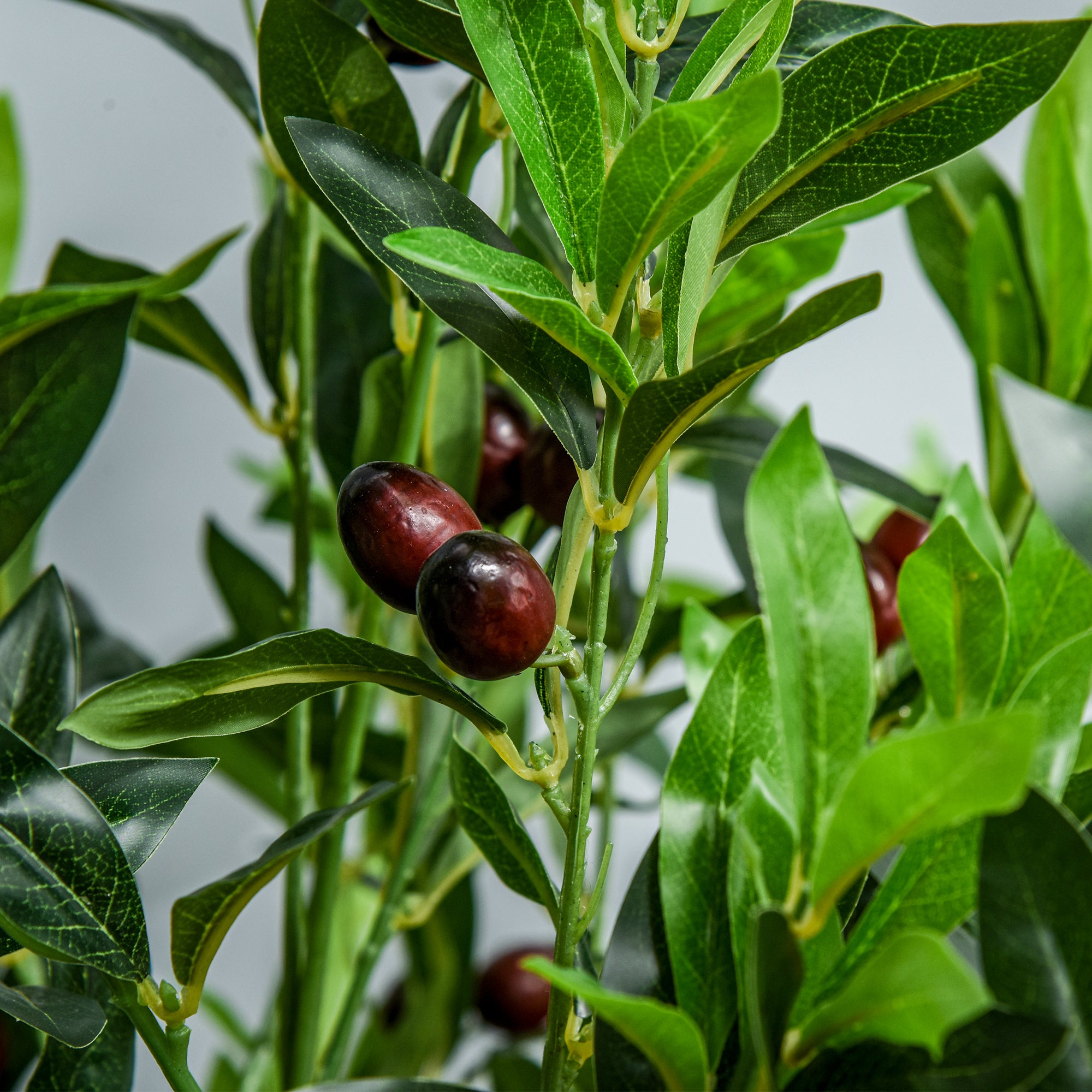 Artificial Olive Tree Artificial Plant Height 1.2 m Trunk Branches Lichen Leaves Highly Realistic Pot Included