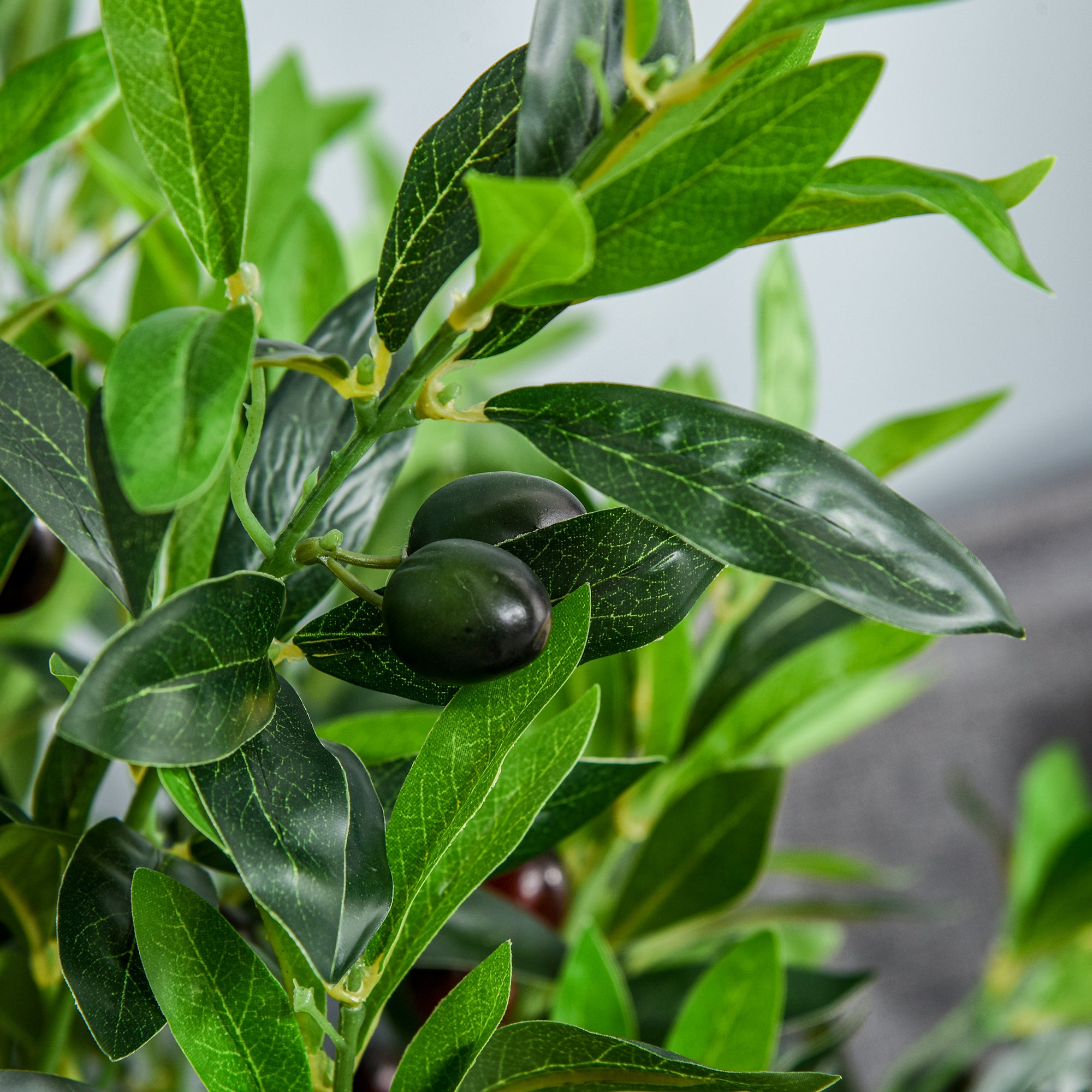 Artificial Olive Tree Artificial Plant Height 1.2 m Trunk Branches Lichen Leaves Highly Realistic Pot Included