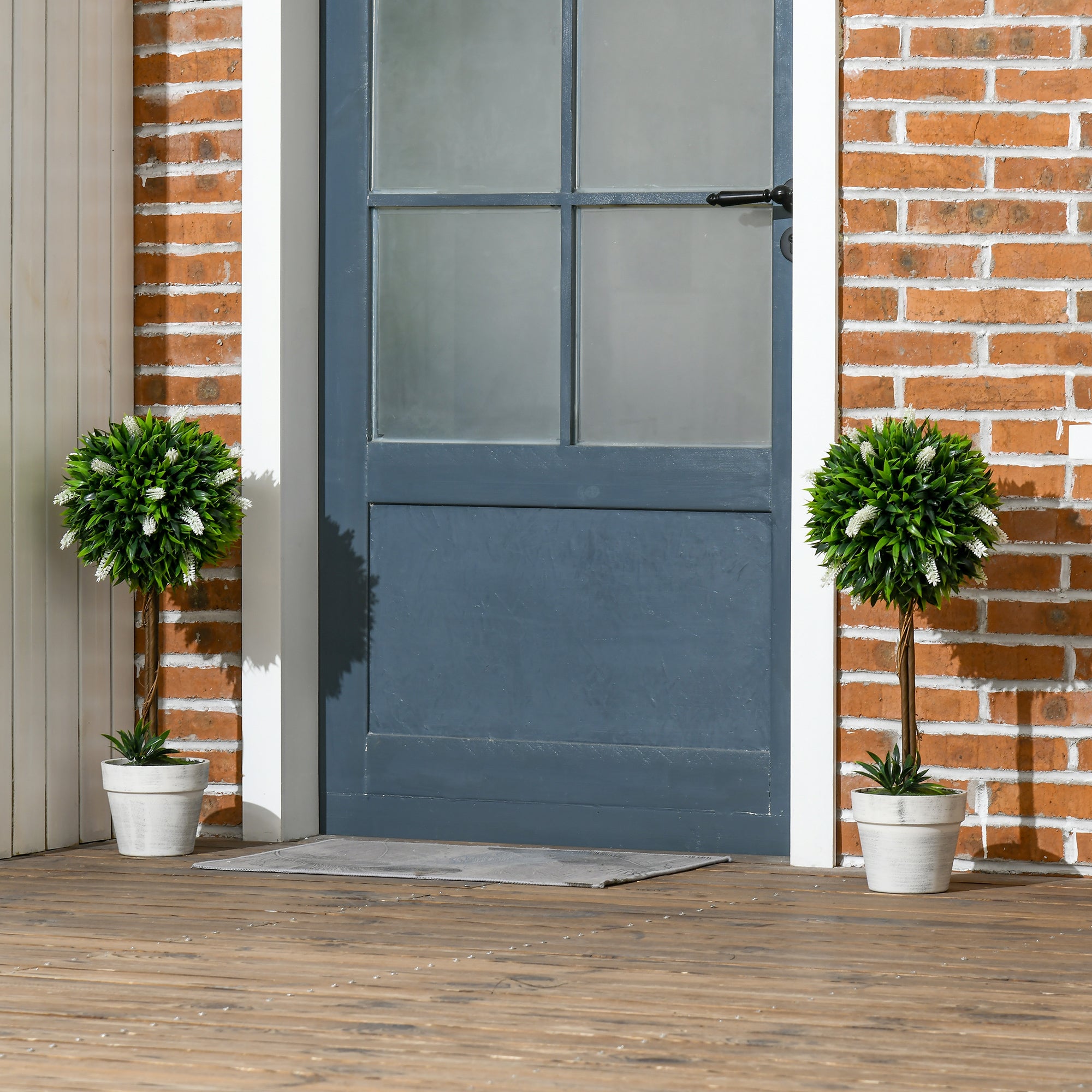 Artificial Lavender Set of 2 large 60 cm Artificial Plant, artificial plants in pot, plastic flower like real for living room bedroom office garden modern decoration