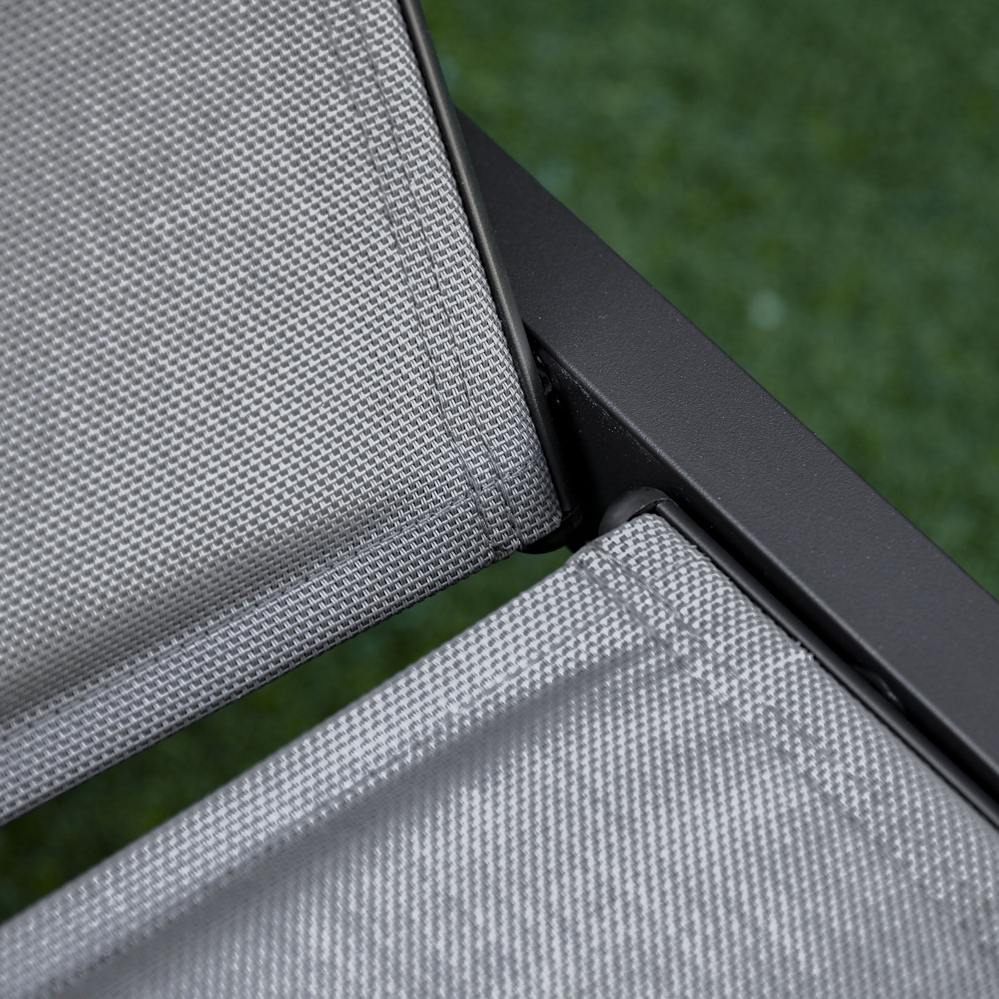 Reclining Garden Sun Lounger with 5 Levels Padded Cover, Aluminum and Texteline, 72x168x102cm Gray
