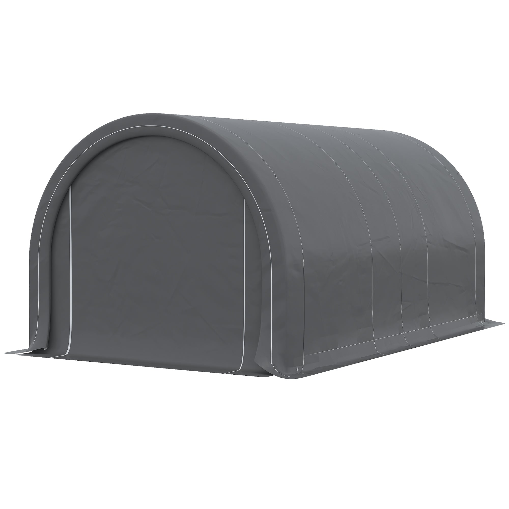 5x3m Outdoor Car Garage Carport Anti-UV with Removable PE Fabric Canopy and Galvanized Steel Frame Gray