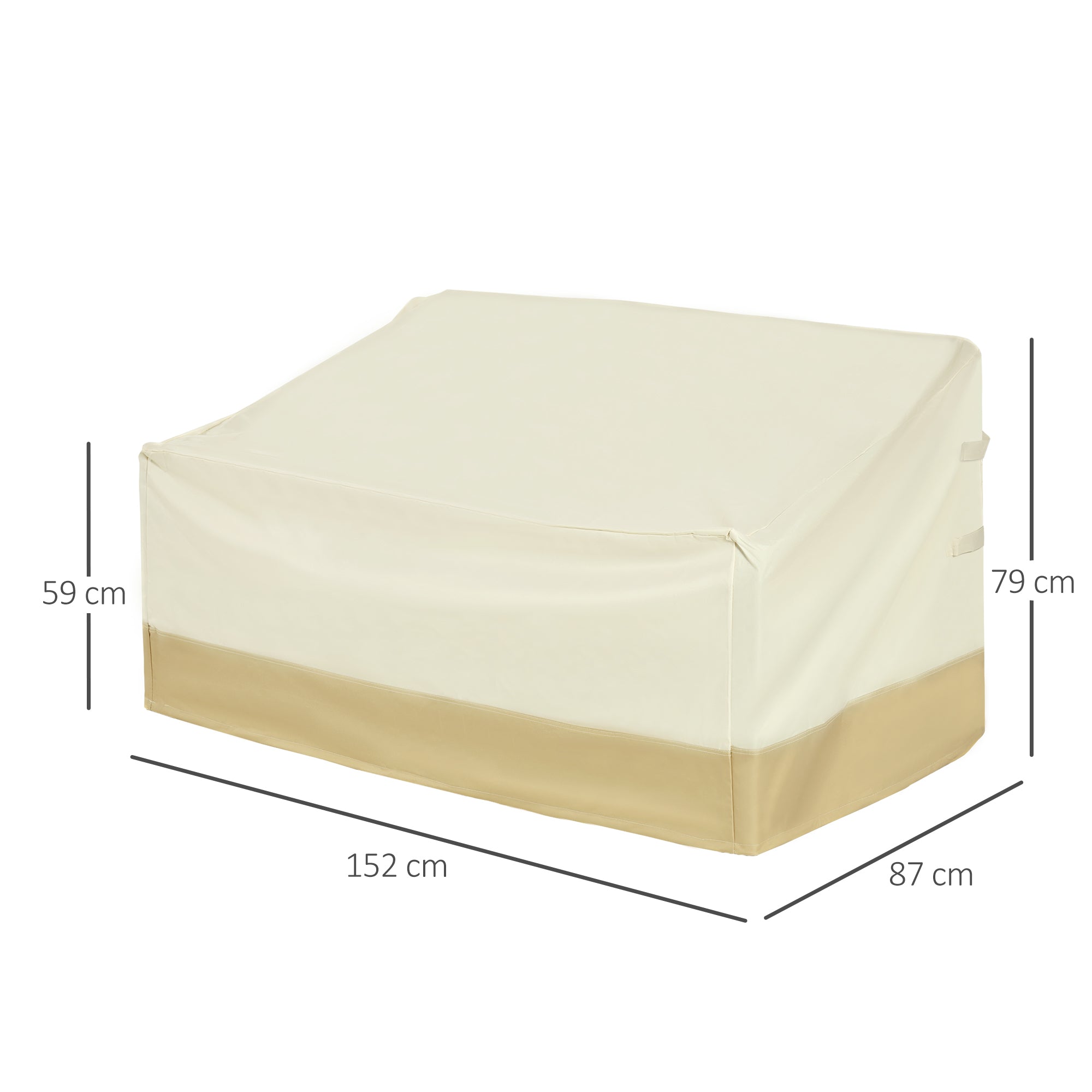 Protective Cover for 2-3 Seater Bench Outdoor Waterproof Furniture Cover Garden Protection Rain and Sun 152x87x59/79cm 600D Oxford Fabric