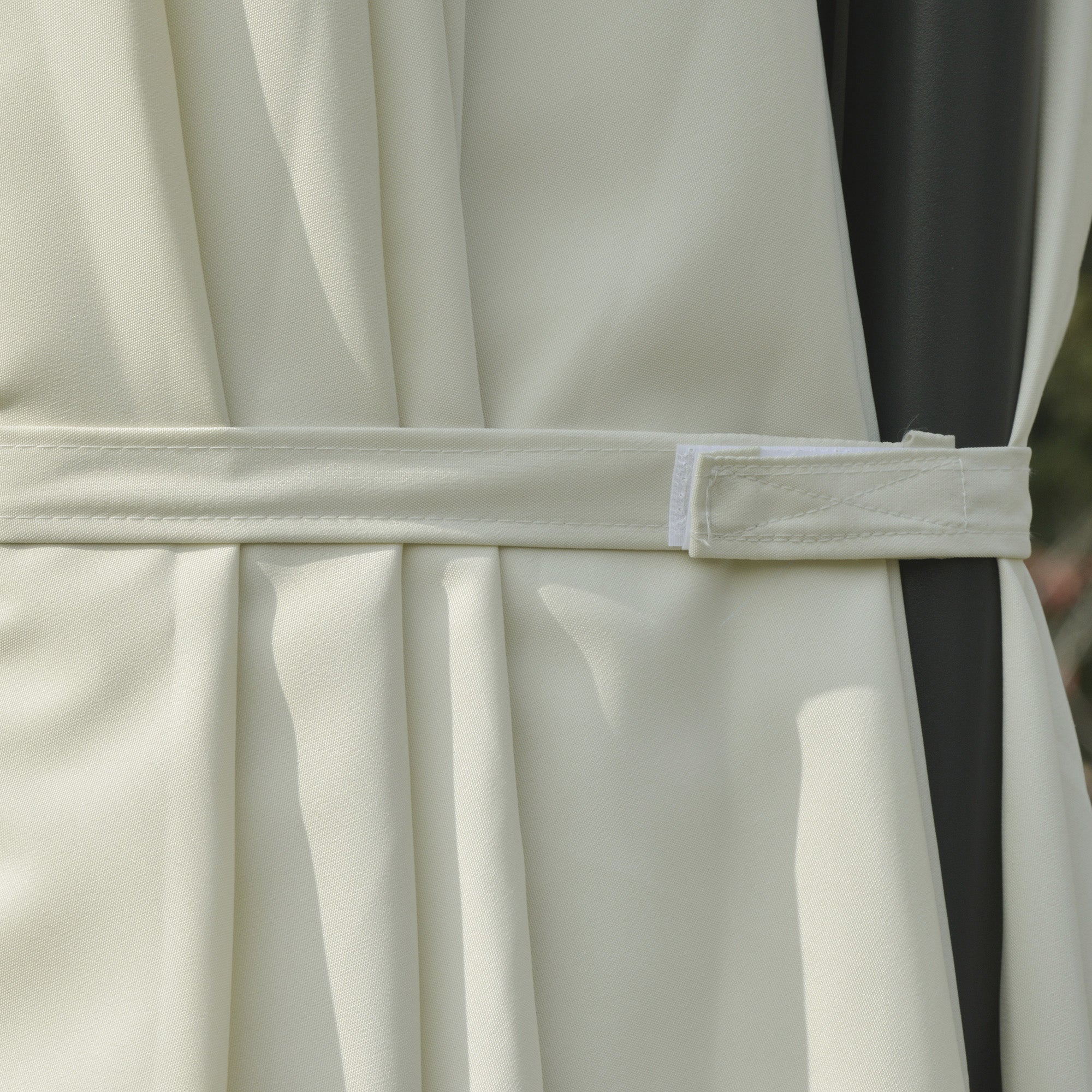 Sun Umbrella Double Umbrella Oval 445x270cm Cantilever Umbrella with Crank Umbrella Stand Garden Umbrella Crank Umbrella, Market Umbrella for Garden Cream White