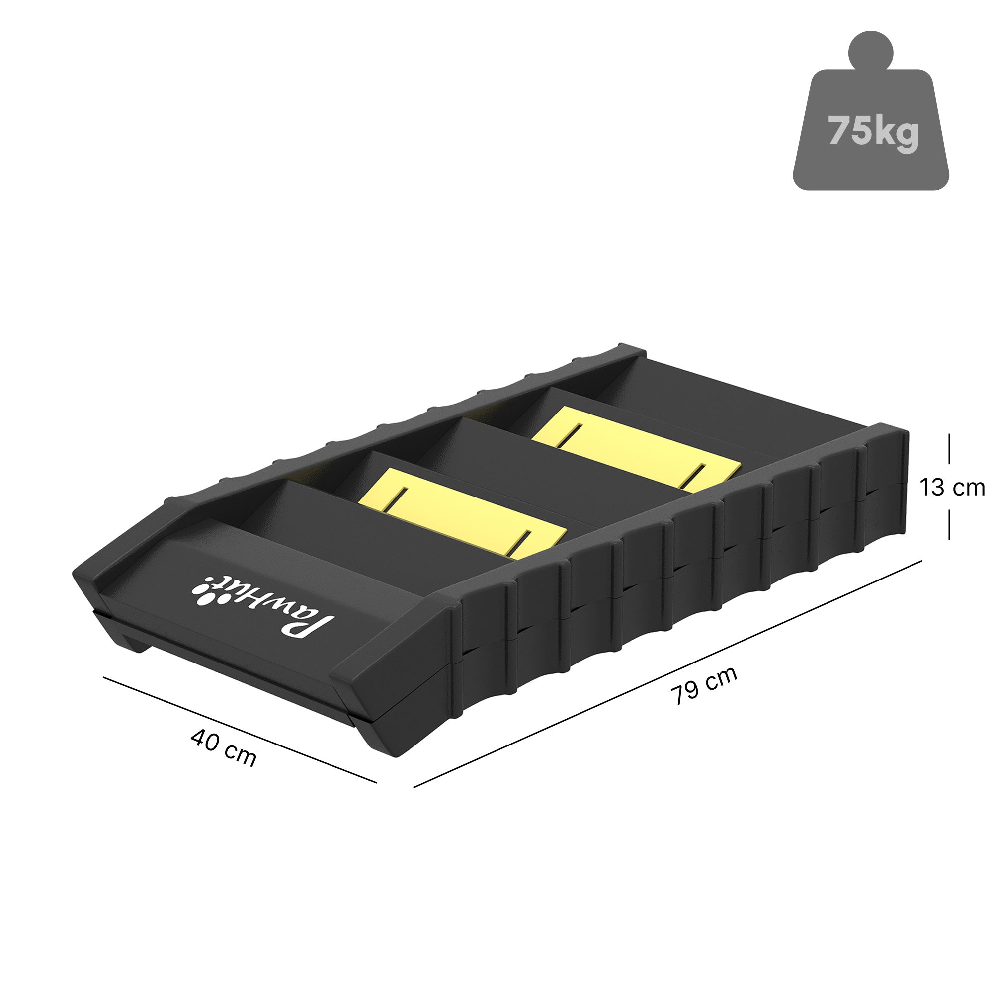 Folding Dog Ramp, 61 in, Car & High Bed Ramp with 10 Anti-Slip Steps, Lightweight and Durable, 150 lb Capacity, for Sofa, Black