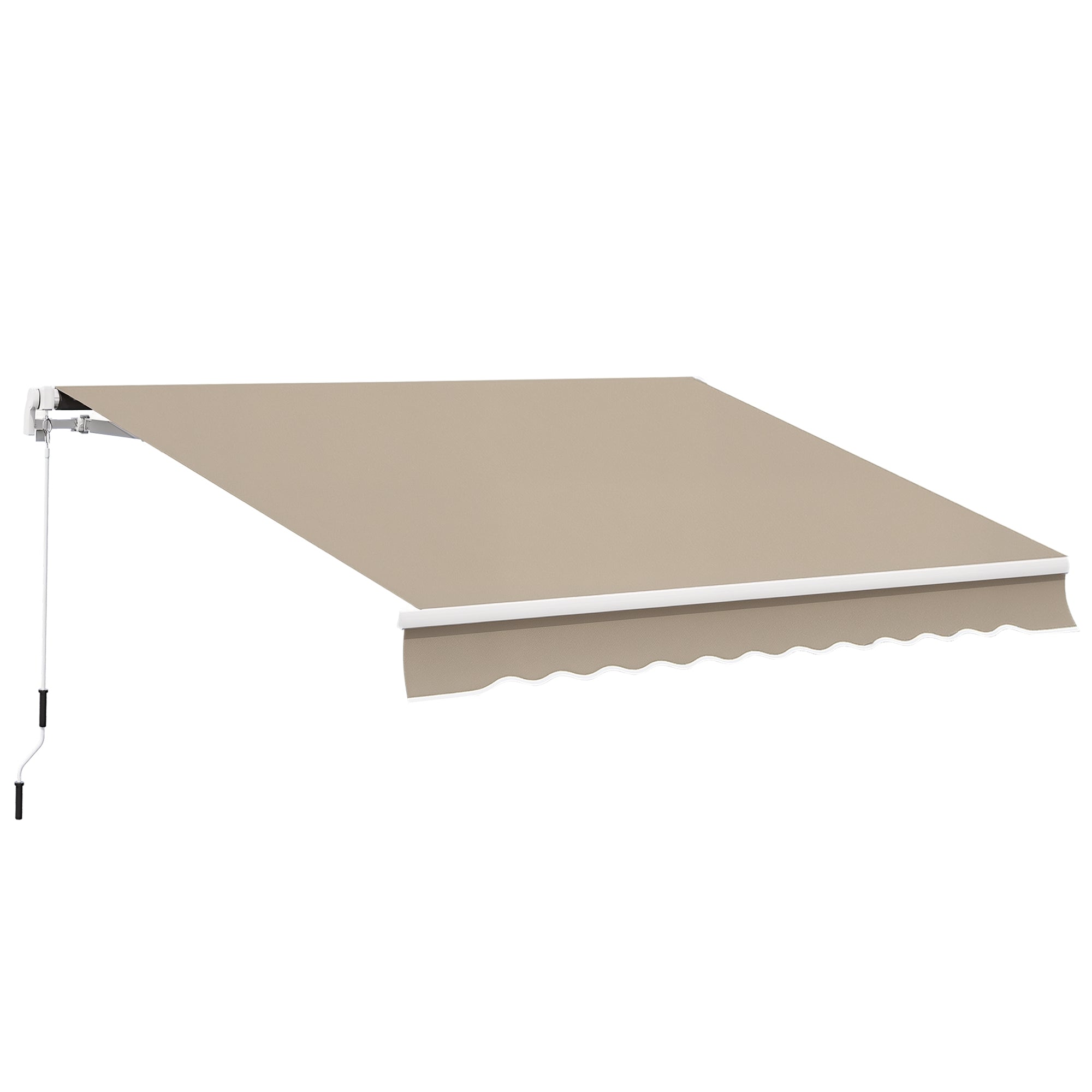 Joint Arm Awning Adjustable Clamping Awning Terrace Awning 3.95 x 3m Sun Protection with Crank, Balcony Awning, Beige