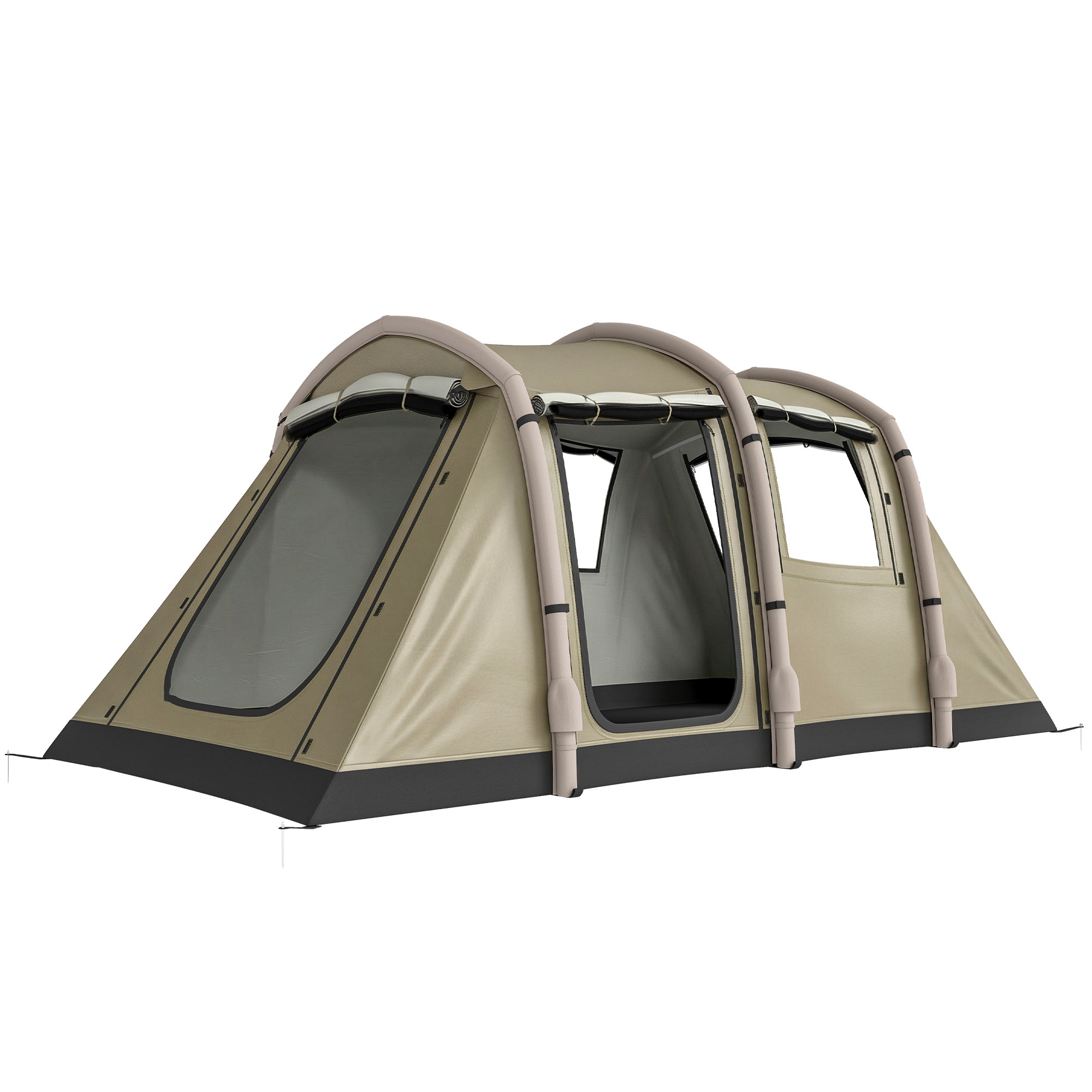 Inflatable 5–6 Person Camping Tent — Fast Air Setup, Mesh Windows, Waterproof Oxford Fabric, Awning & Groundsheet