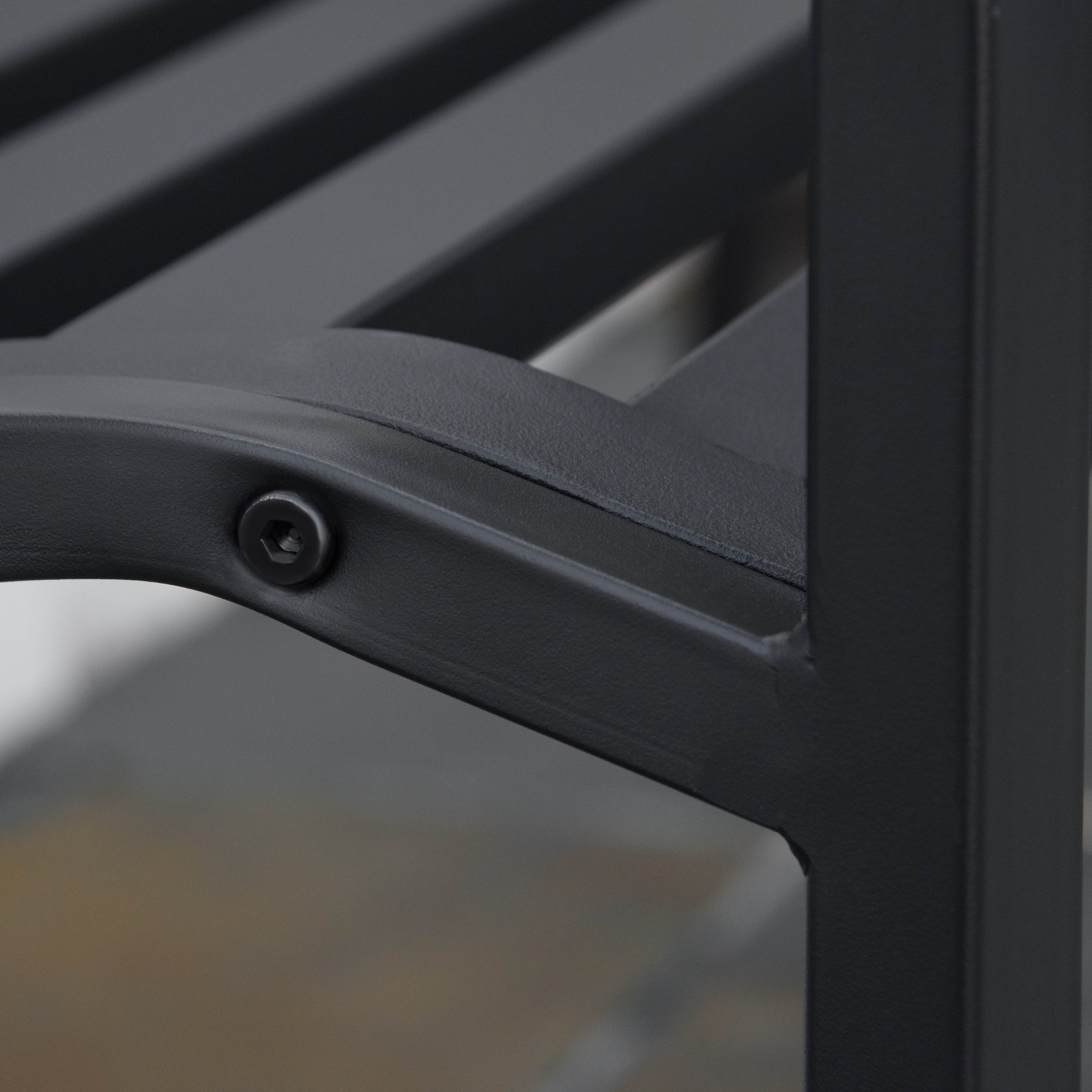 2-Seater Garden Bench Park Bench made of Metal Bench up to 240 kg Bench Terrace Bench with Backrest & Armrests Garden Furniture Cast Iron Black 128 x 58.5 x 89 cm