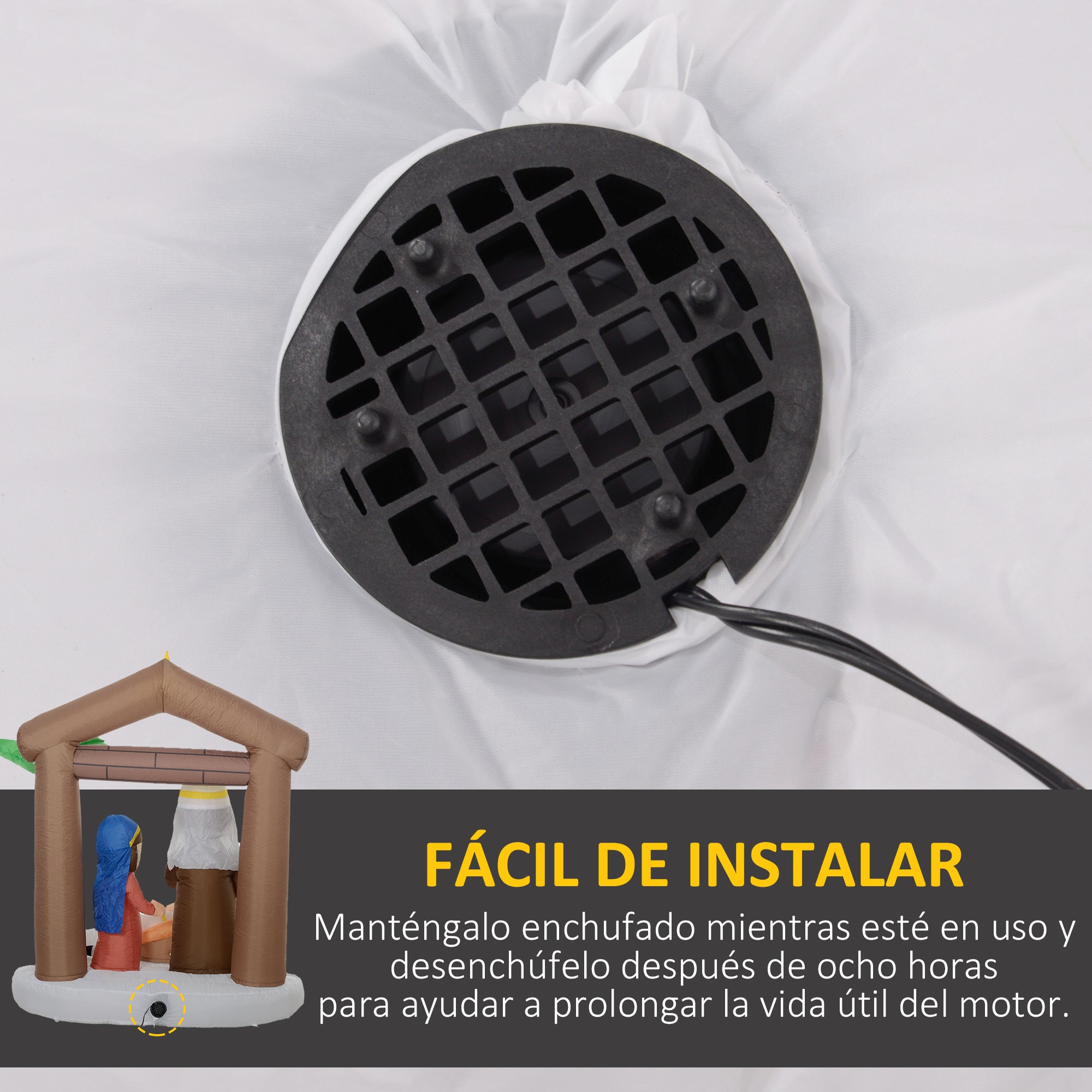 Inflatable Christmas Nativity Scene Christmas Inflatable Decoration with LED Lights and Christmas Inflatable Inflator for Outdoor 150x90x185 cm Multicolor