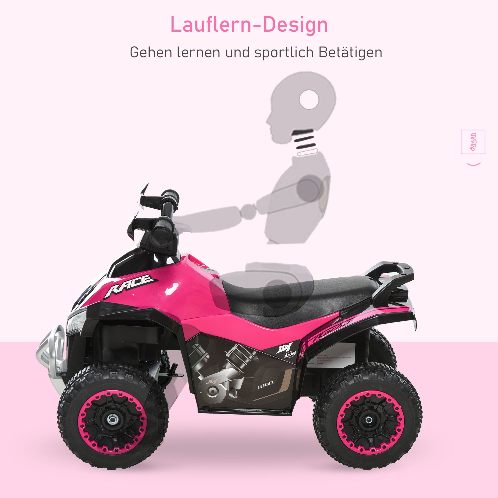 Kids Ride-On Car Pedal Go-Kart with Feet Slide Children's Car for 18-36 Months Light Music Plastic Steel Pink 67.5 x 38 x 44 cm