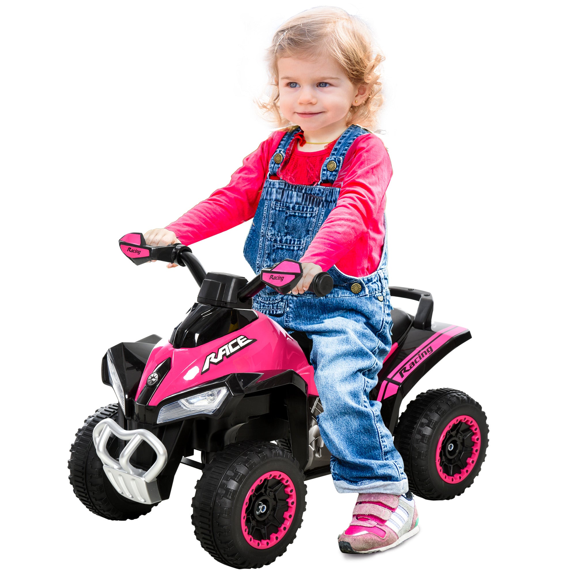 Kids Ride-On Car Pedal Go-Kart with Feet Slide Children's Car for 18-36 Months Light Music Plastic Steel Pink 67.5 x 38 x 44 cm