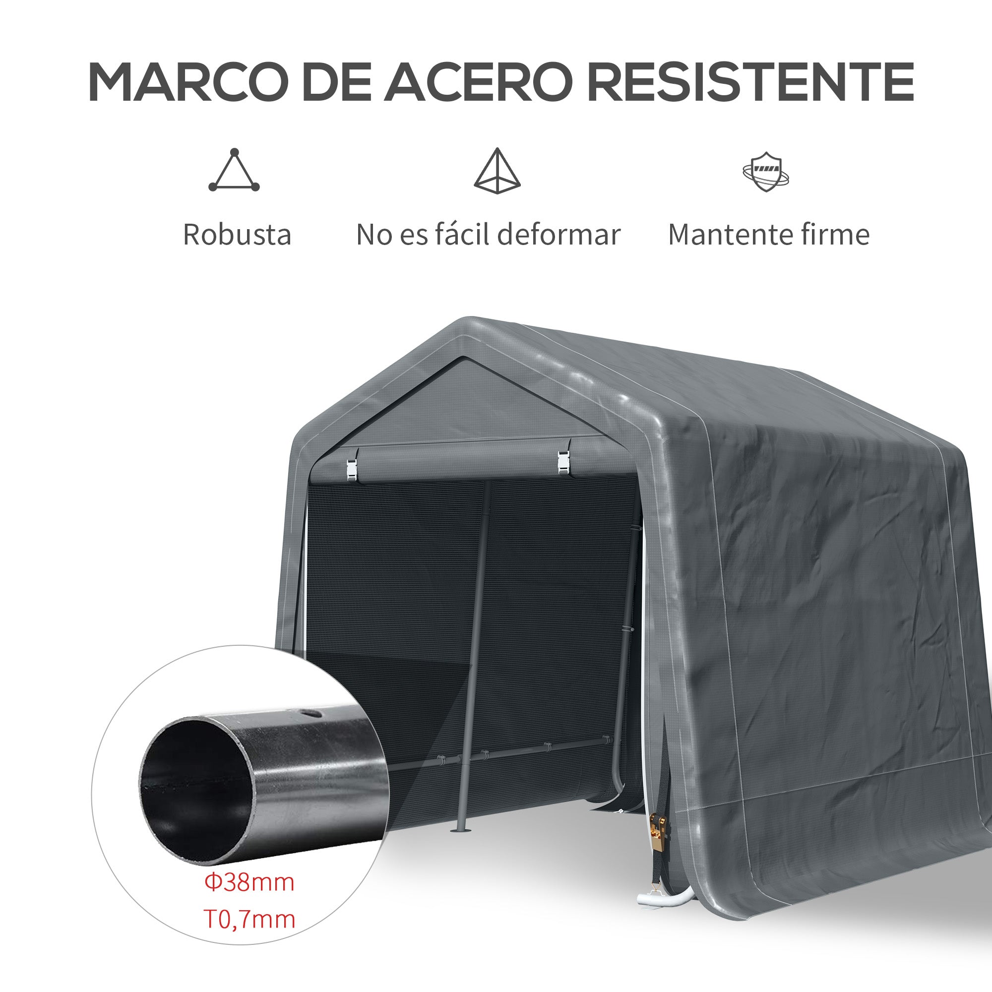 Outdoor Garden Tent for Tools Bicycles 9.19x7.87x7.87 ft Exterior Shed with 2 Zipper Doors Waterproof Anti-UV Garden Tent Dark Gray