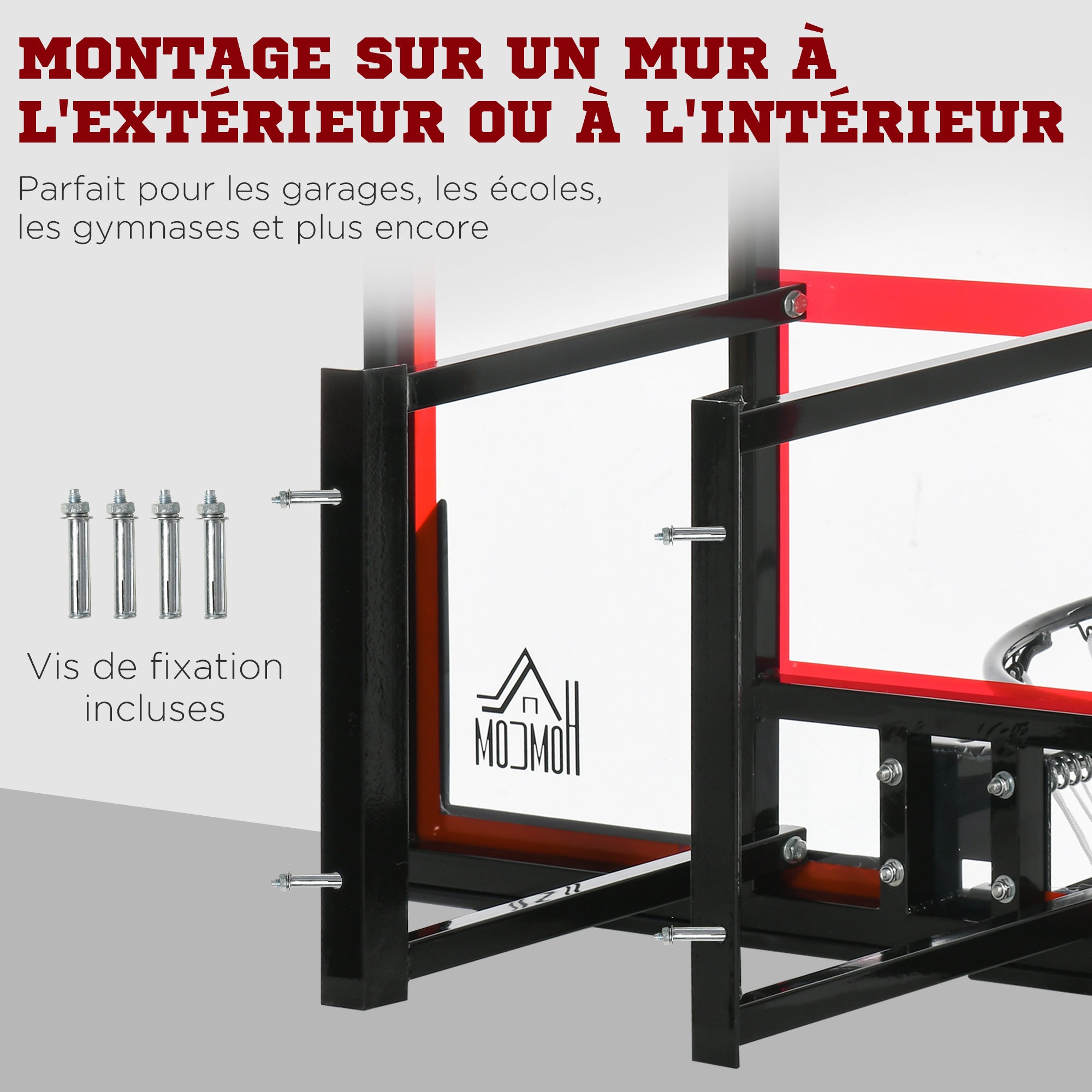 Wall-Mounted Basketball Hoop with Special Basket - 102 x 76 x 110 cm - Indoor Outdoor