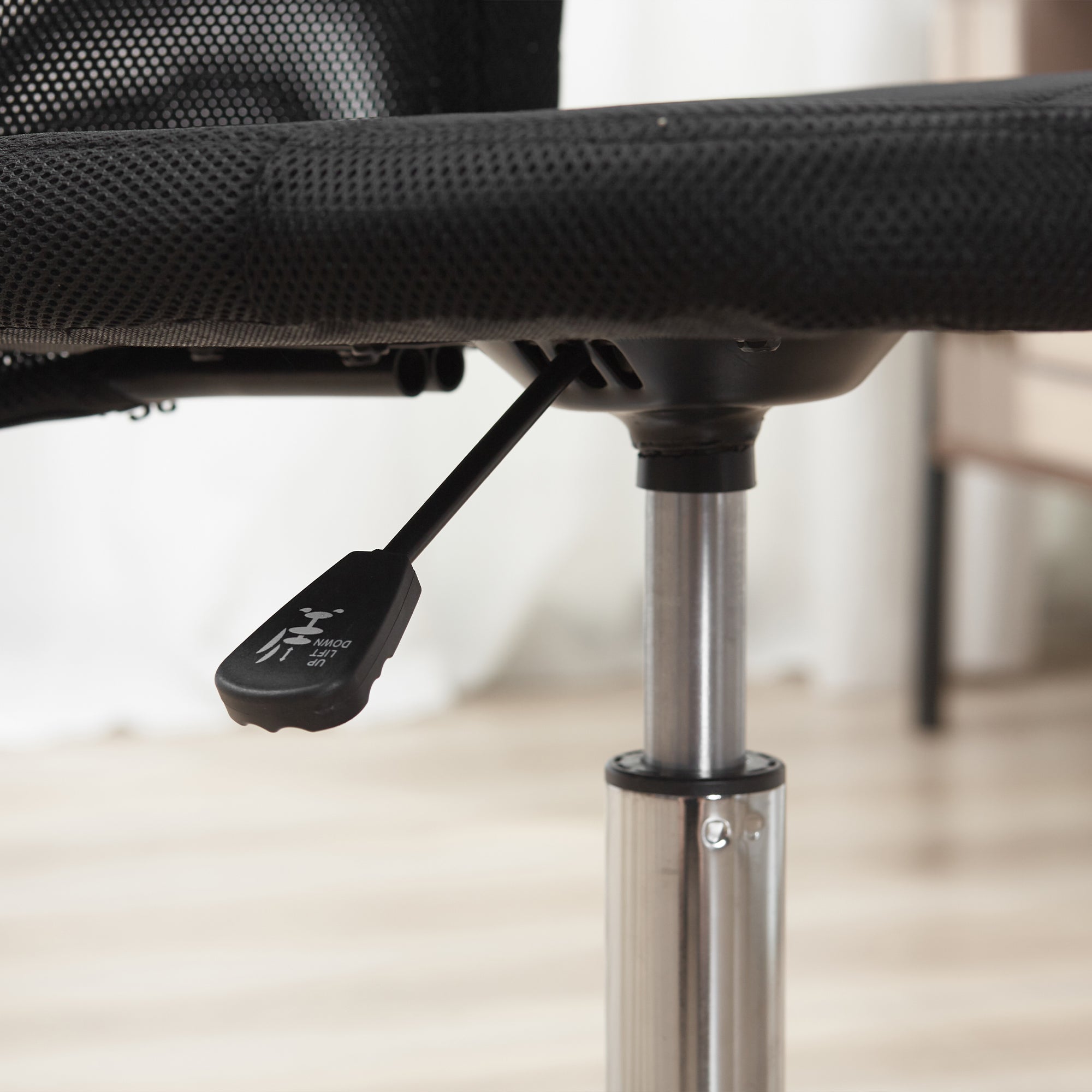 Office Chair Ergonomic, Height Adjustable Desk Chair, 360° Swivel Chair with Breathable Backrest, for Office, Study Room, up to 100 kg Capacity, Black