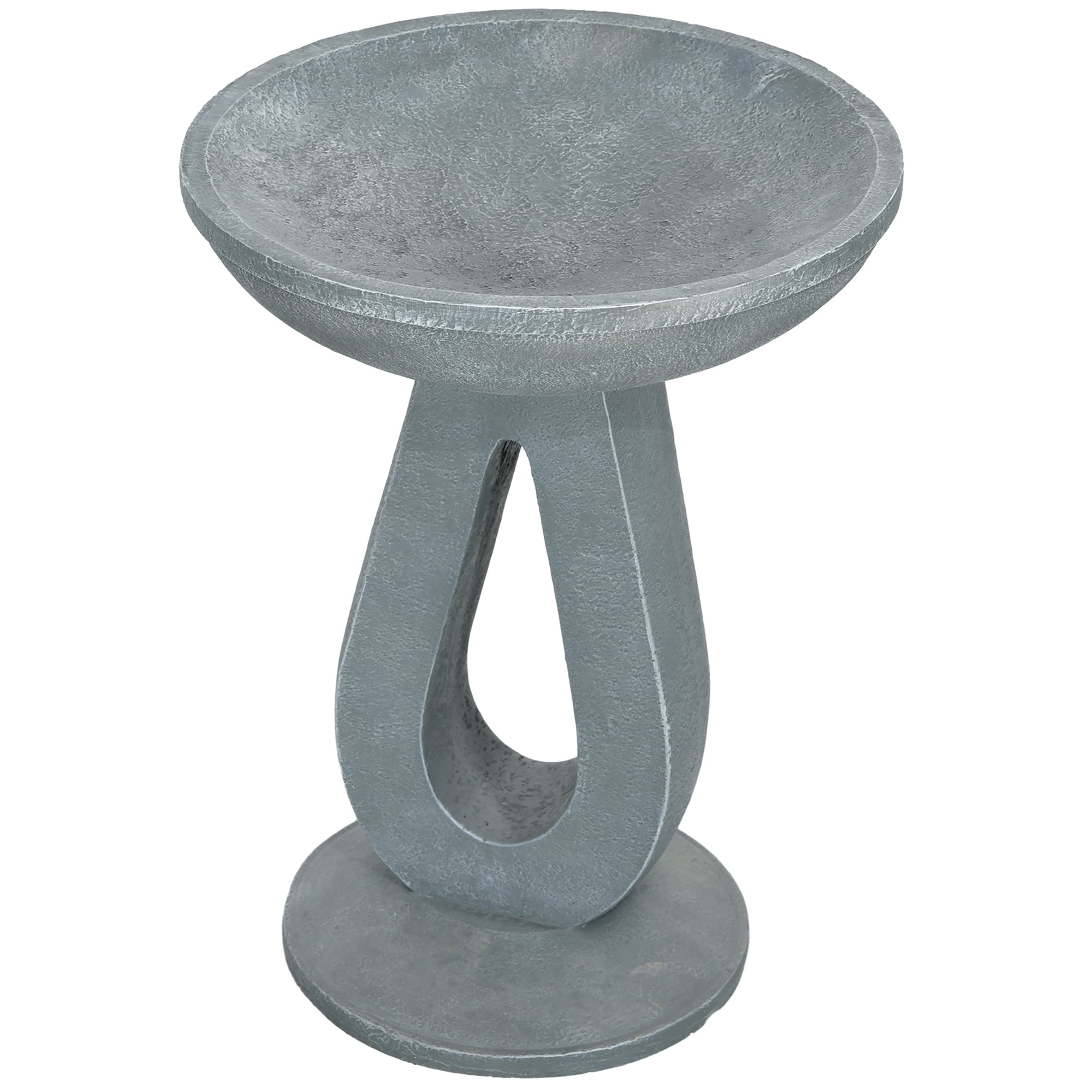 Bird Bath, 51 cm Height Bird Bath, Bird Basin with Stand, Bird Feeder with Stone Look, Wild Bird Bath for Garden, Balcony, Gray