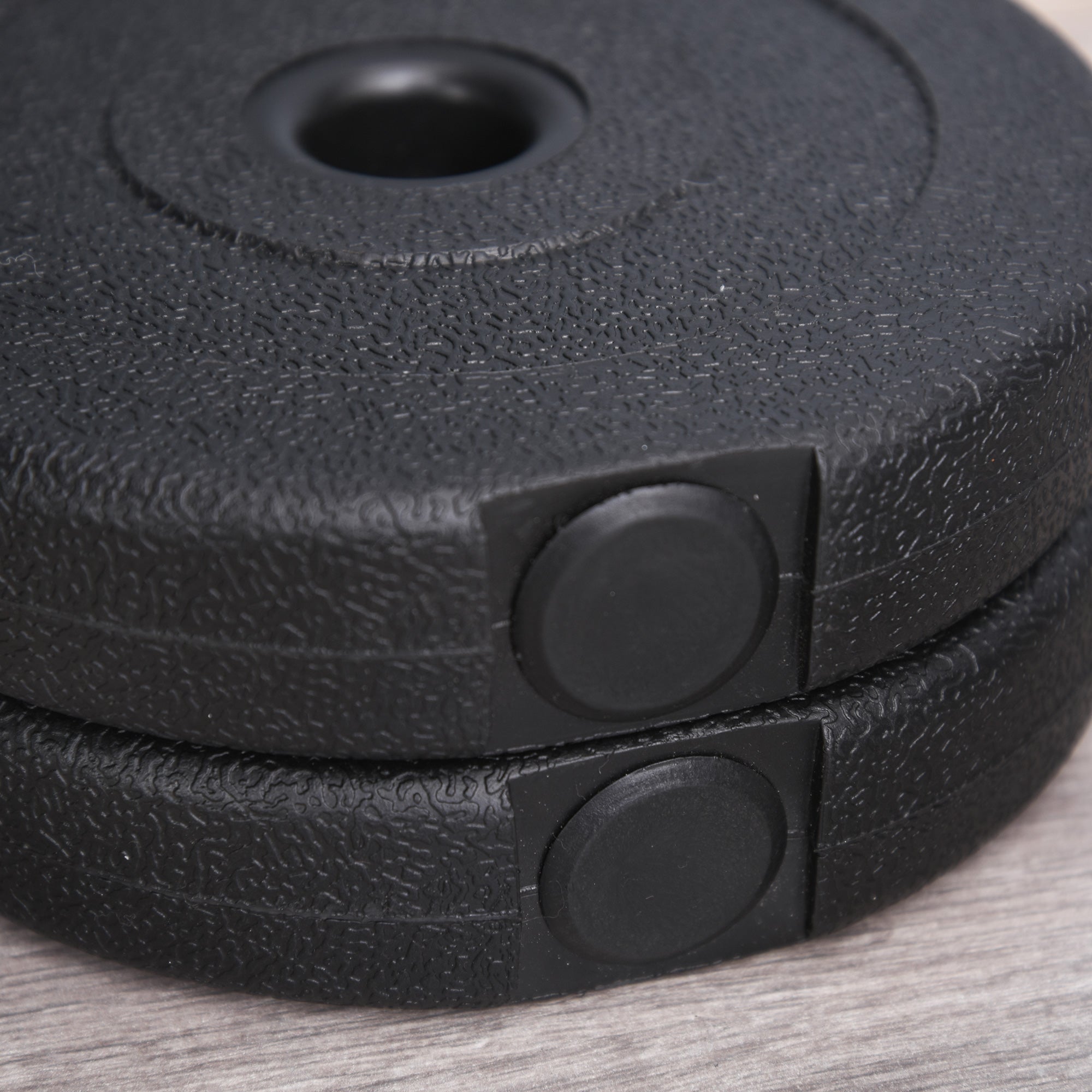 Short Dumbbell Set Total 20 Kg - Dumbbell Pairs - Adjustable Weight - Bars included - Muscle Training & Weightlifting - Black HDPE Steel