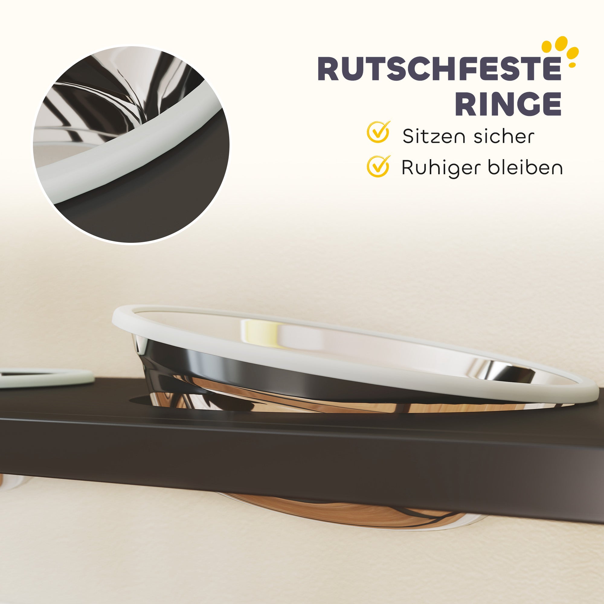 Adjustable Elevated Dog Bowl with Storage — 2 x 800 ml Stainless Bowls, 2-Tier Shelving, Adjustable Height, Black