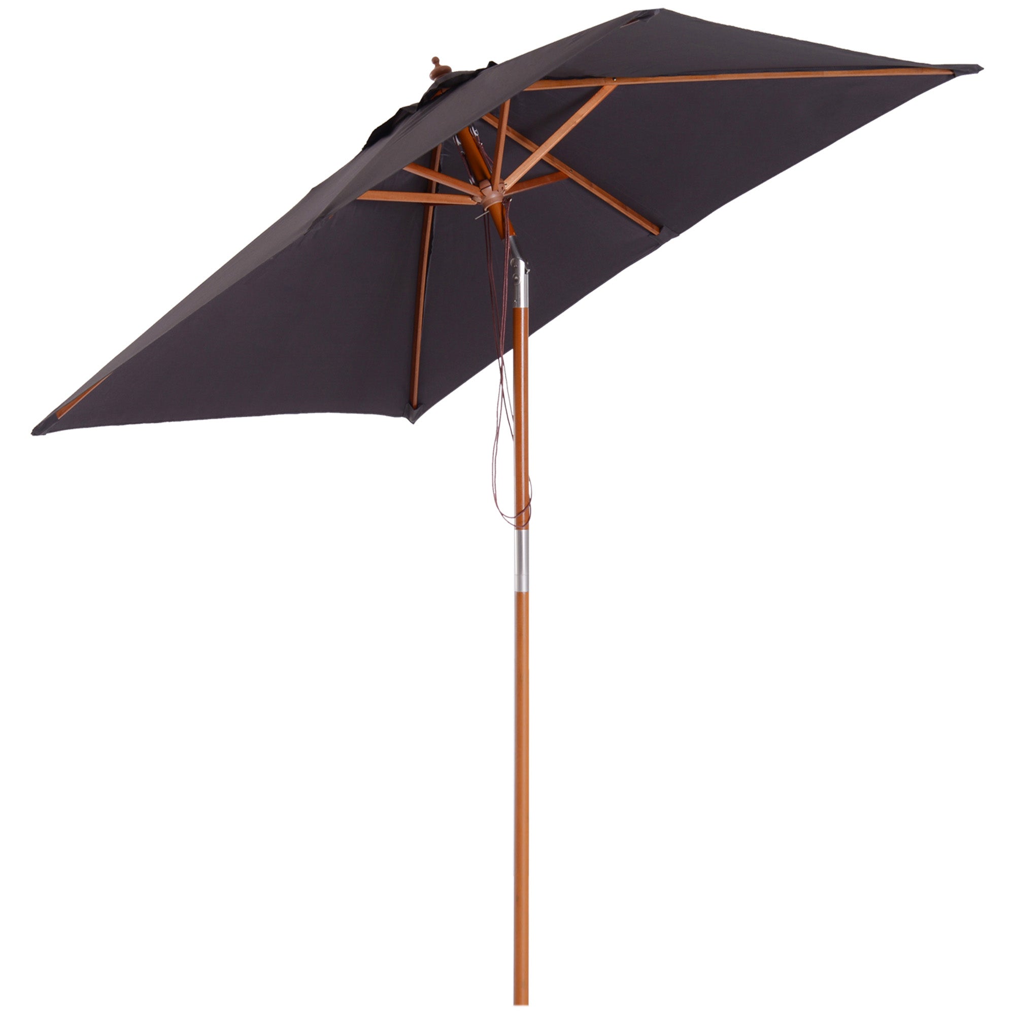 Umbrella 200 x 150 x 235 cm Tiltable Garden Umbrella 3-Level Adjustable Rectangular Beach Umbrella Water-Resistant and UV-Resistant for Beach Balcony Terrace Garden Dark Gray