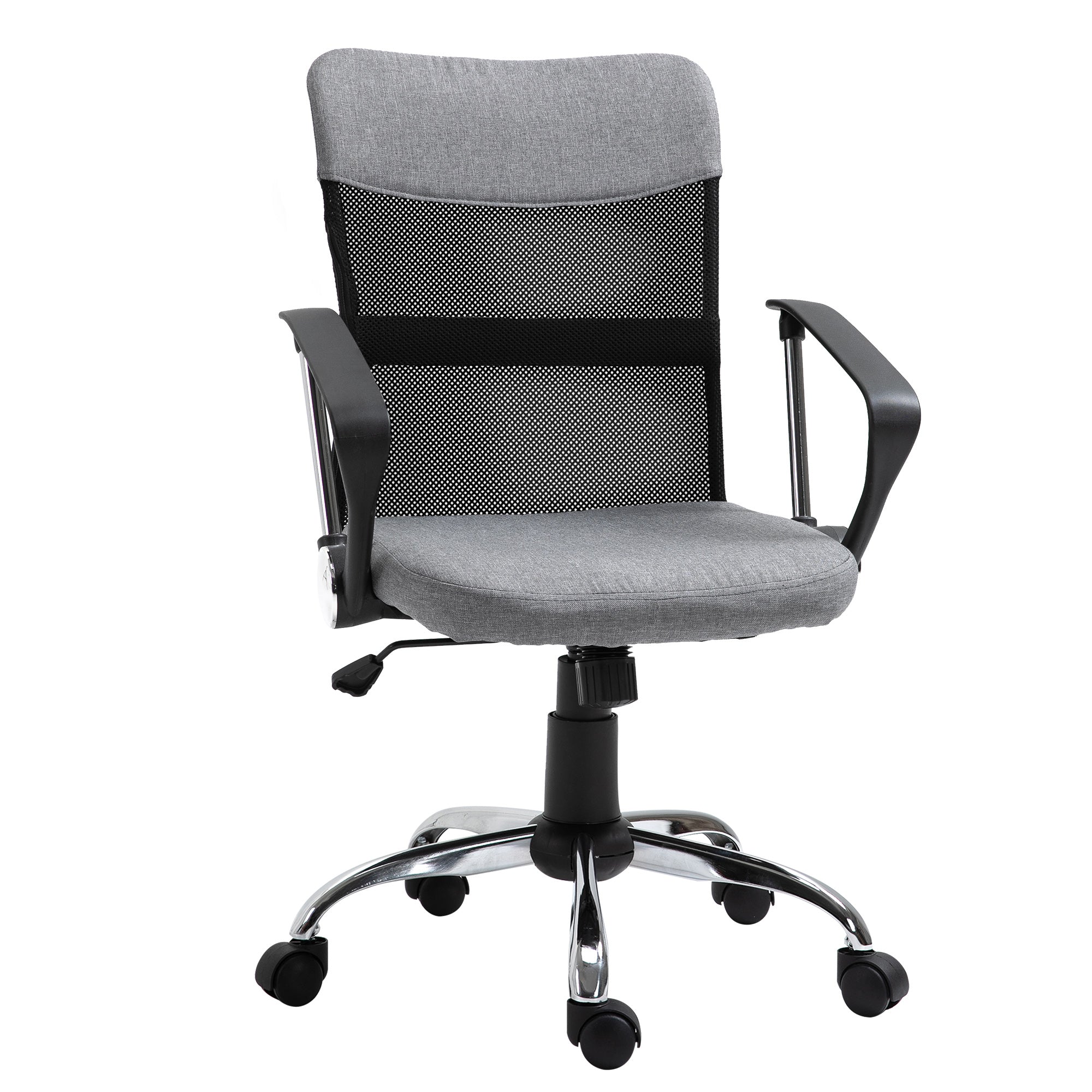 Gray Fabric Office Chair, Swivel and Ergonomic Desk Chair, 60 x 66 x 91-101cm