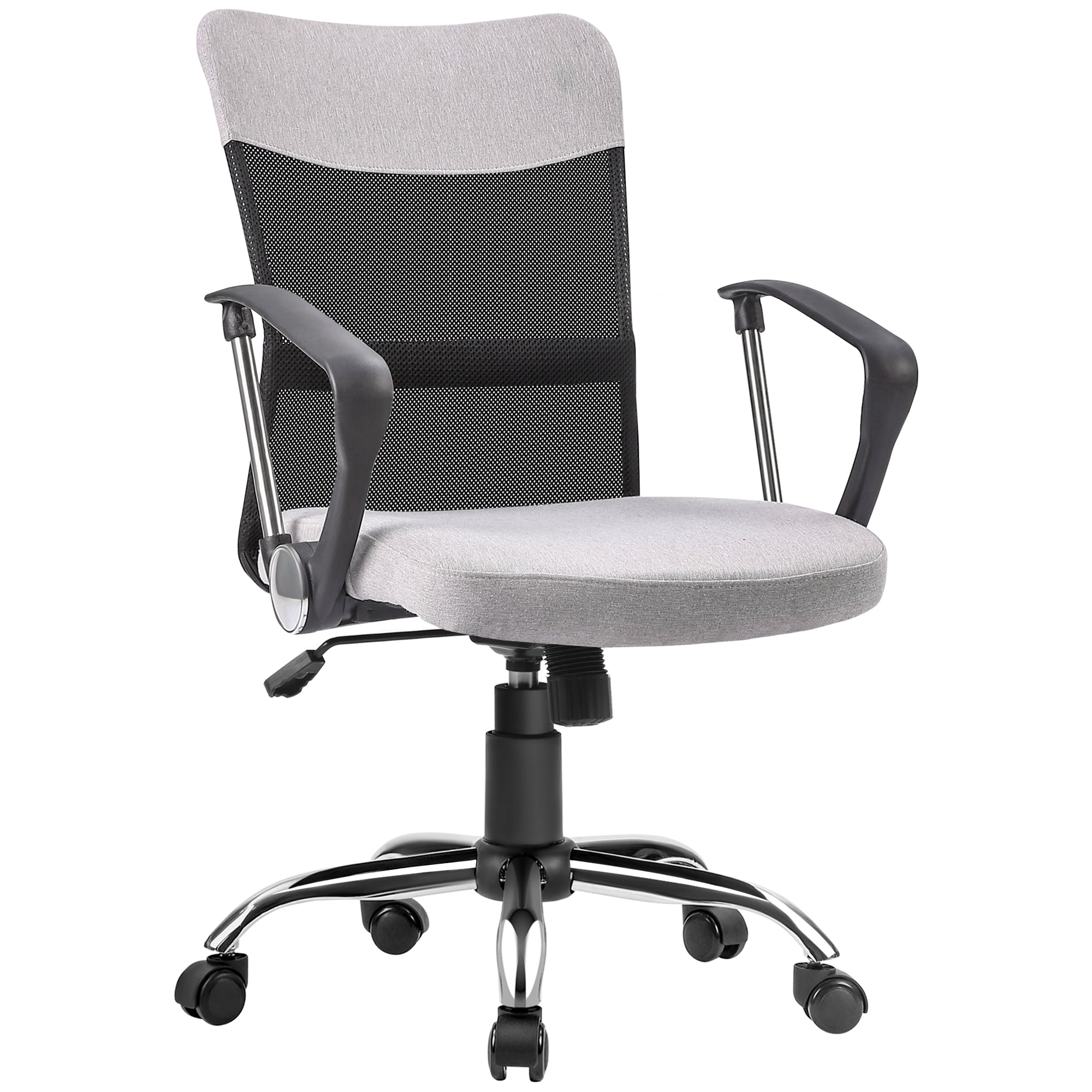 Gray Fabric Office Chair, Swivel and Ergonomic Desk Chair, 60 x 66 x 91-101cm